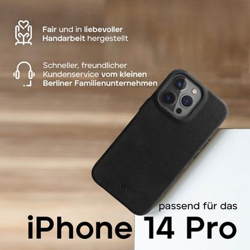 wiiuka Smartphone-Hülle skiin MORE Handyhülle für iPhone 14 Pro, Handgefertigt - Deutsches Leder, Premium Case