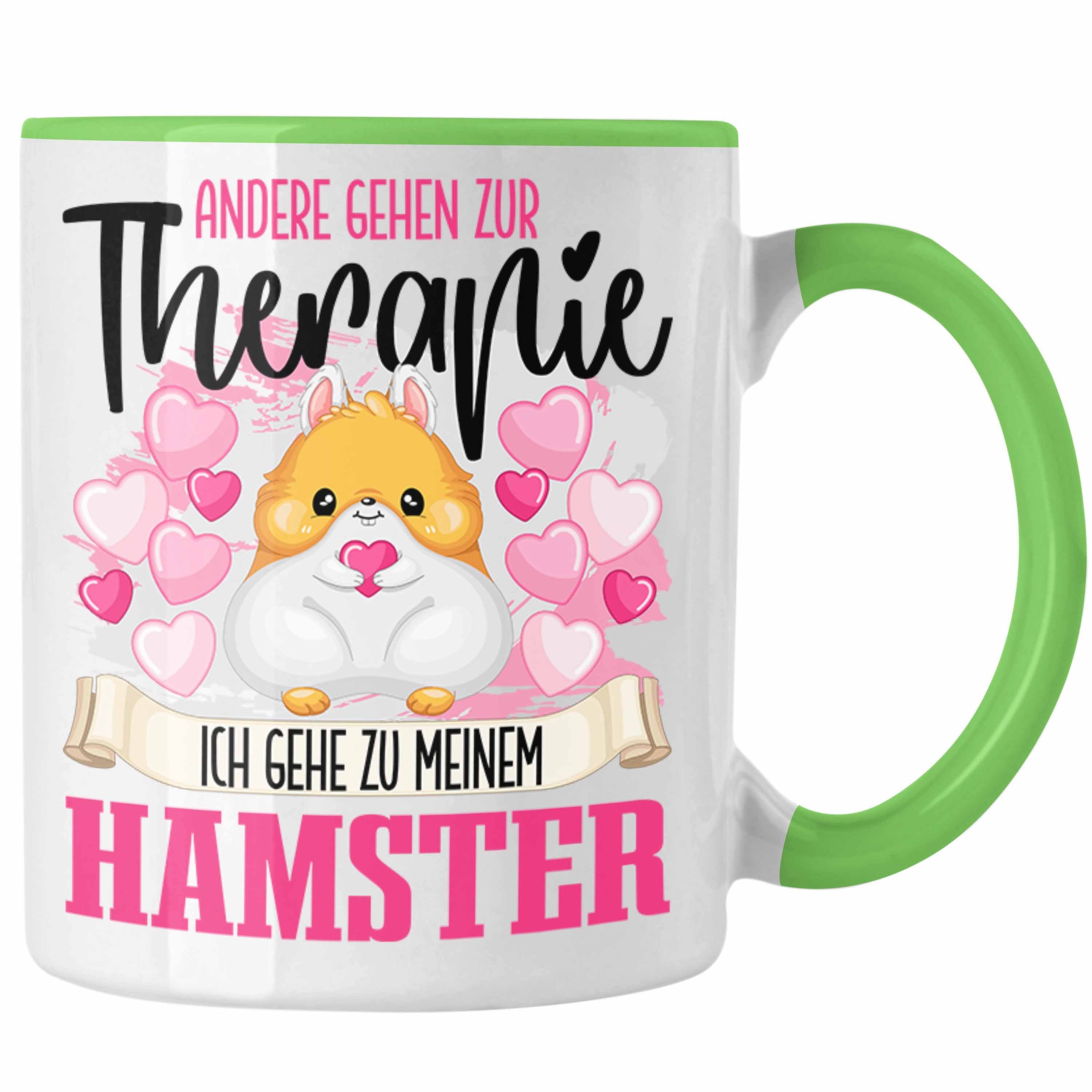 Trendation Tasse Trendation - Hamster Tasse Geschenk für Hamster Besitzerin Therapie Lu Grün