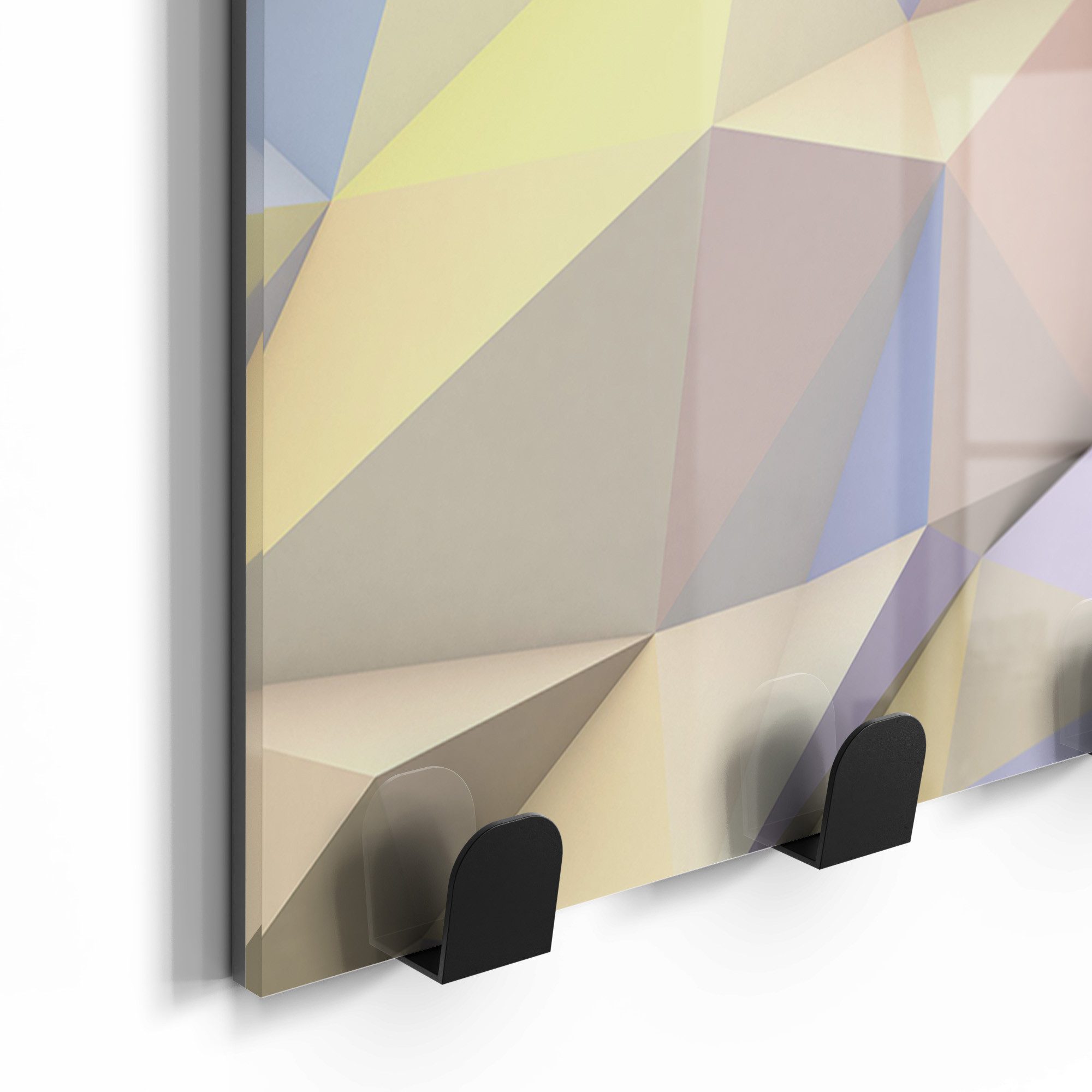 DEQORI Kleiderhaken 'Pastell Geometrie', Glas Garderobe Paneel magnetisch beschreibbar