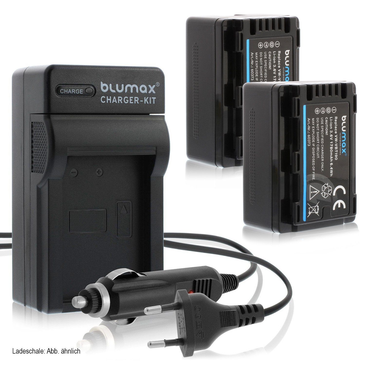 Blumax Set mit Lader für Panasonic VW-VBT190 1780 mAh Kamera-Akku
