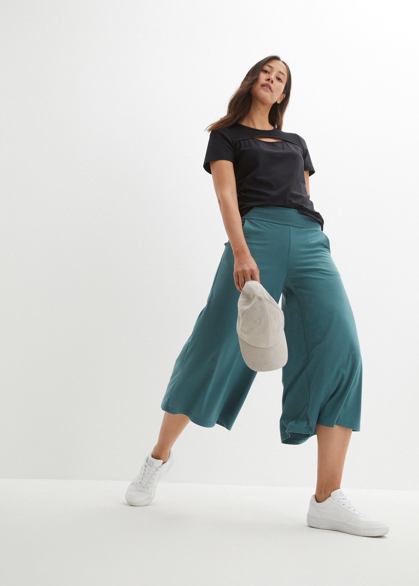 bonprix Culotte Loungewear Culotte mit weitem Bein