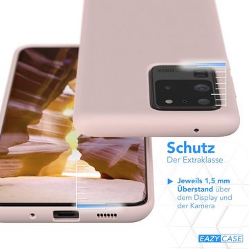EAZY CASE Handyhülle Premium Silikon Case für Samsung Galaxy S20 Ultra 6,9 Zoll, Silikon Schutzhülle mit Kameraschutz kratzfest Cover Rosa / Altrosa