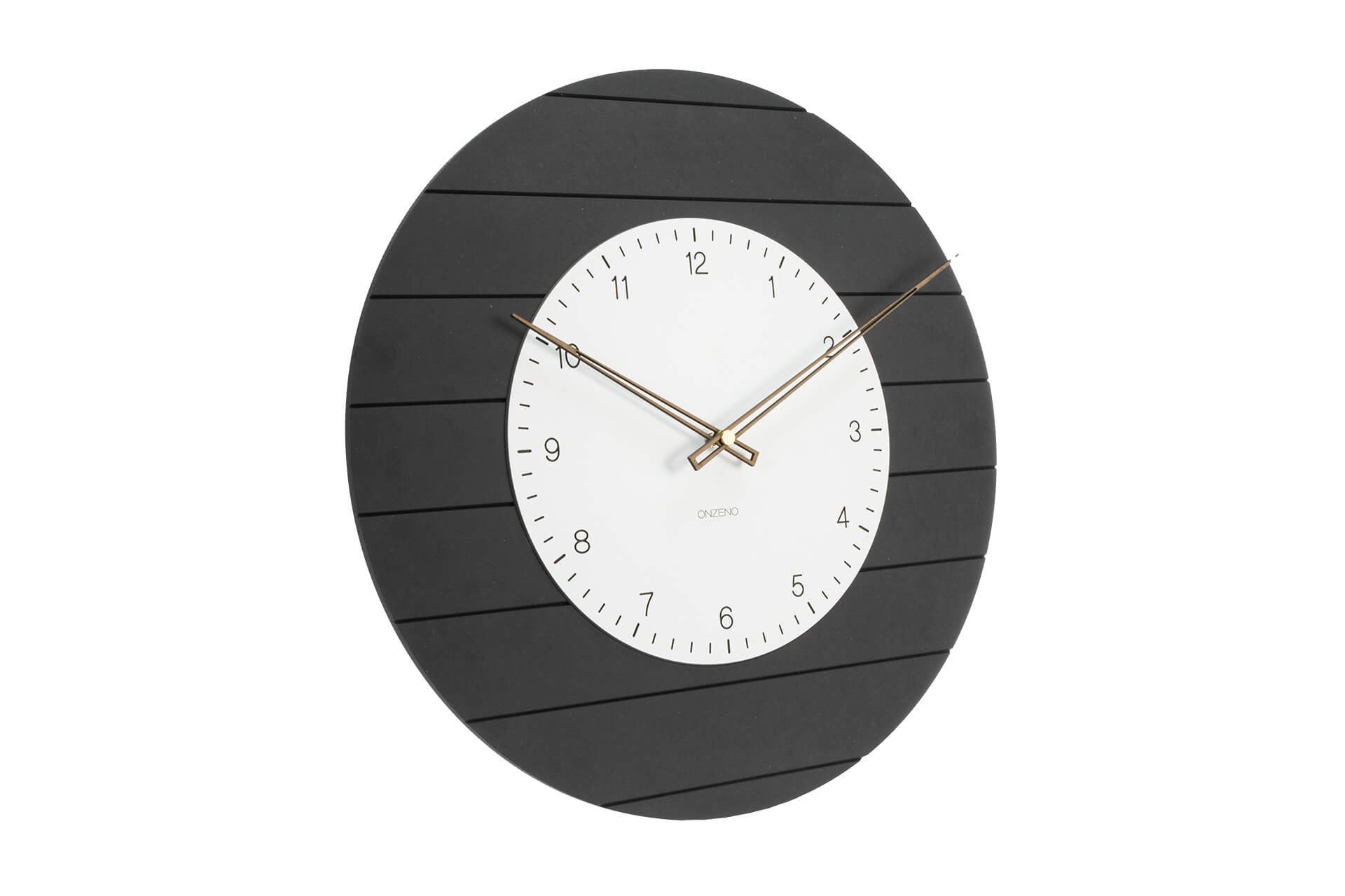 ONZENO Wanduhr THE PANDA. 50x50x1.1 cm (handgefertigte Design-Uhr)