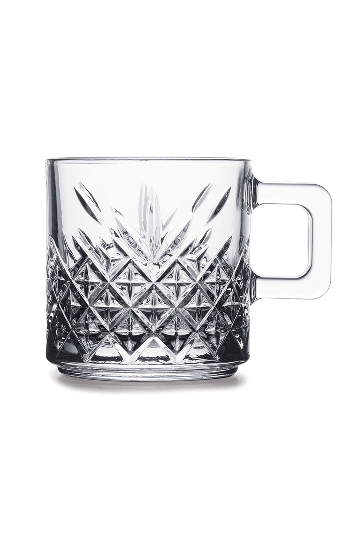 Pasabahce Teeglas Timeless 2er-Gläser Set mit Henkel Teeglas Kaffeeglas