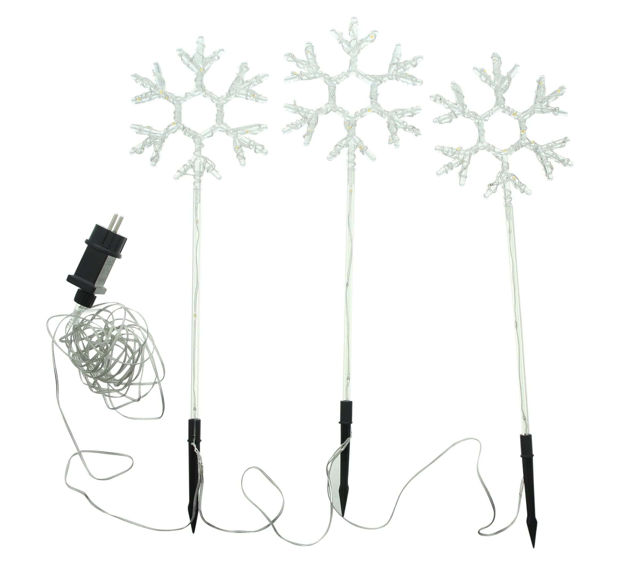 Dekoleidenschaft Gartenstecker "Schneeflocke" Ø 15 cm + Stab 50 cm, LED Blu günstig online kaufen