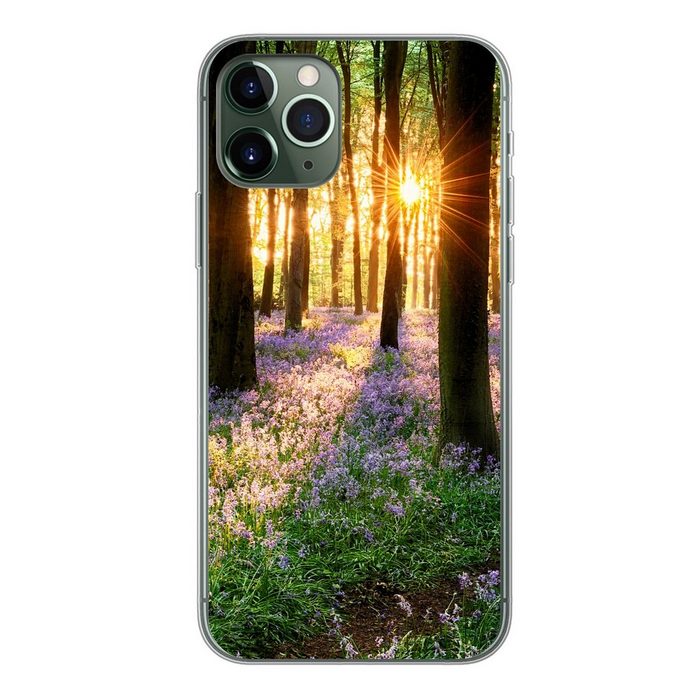 MuchoWow Handyhülle Wald - Blumen - Lavendel - Sonne - Lila - Natur Handyhülle Apple iPhone 11 Pro Smartphone-Bumper Print Handy