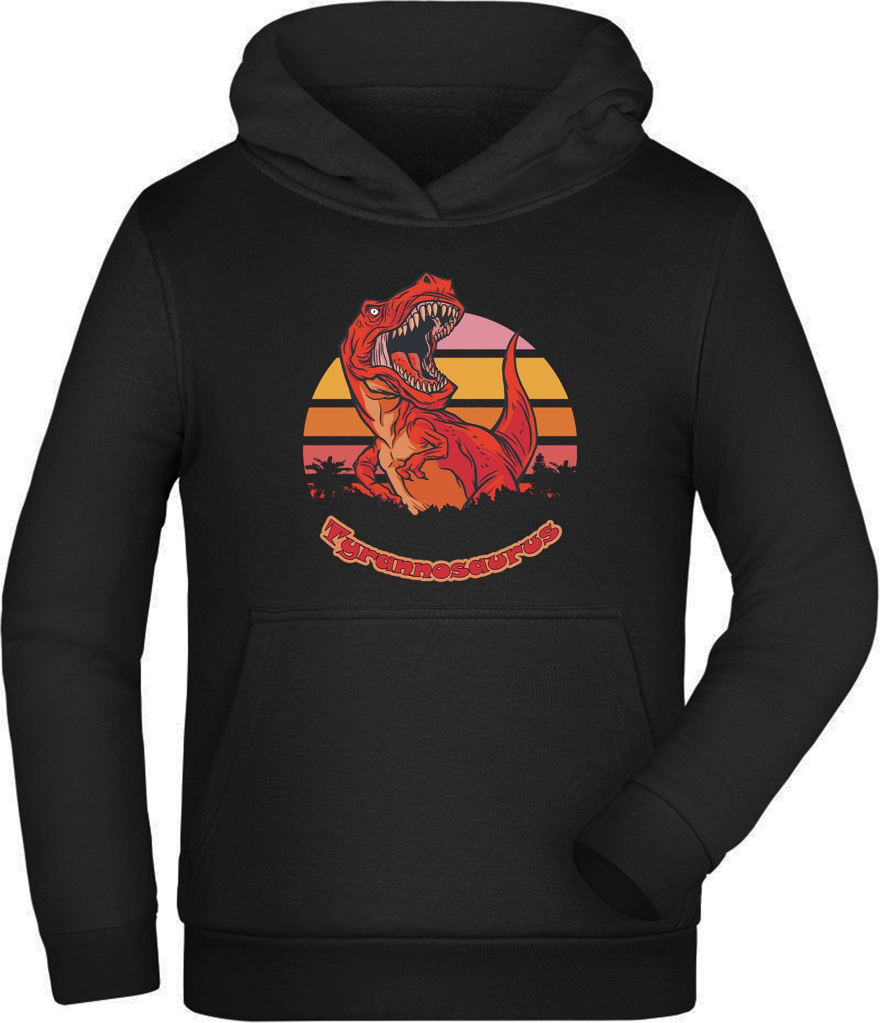 Hoodie Kinder Kapuzen Sweatshirt mit roten brüllendem T-Rex