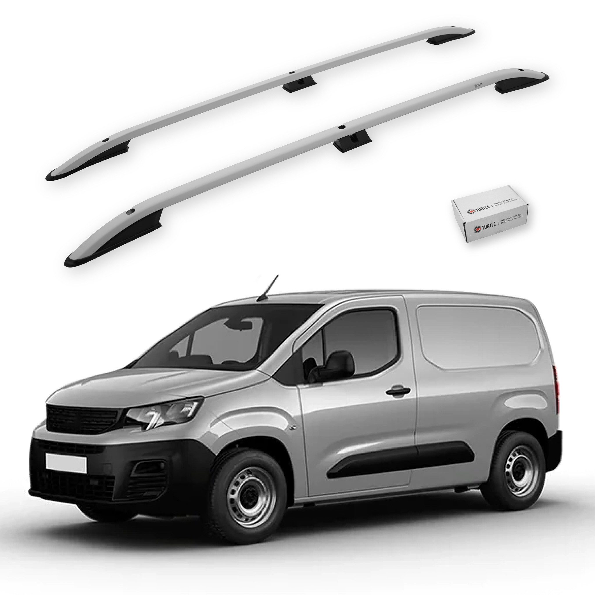 TURTLE Dachbox-Halterung TURTLE kompatibel mit Peugeot Partner 2019-2024 / Kurze Version Crown