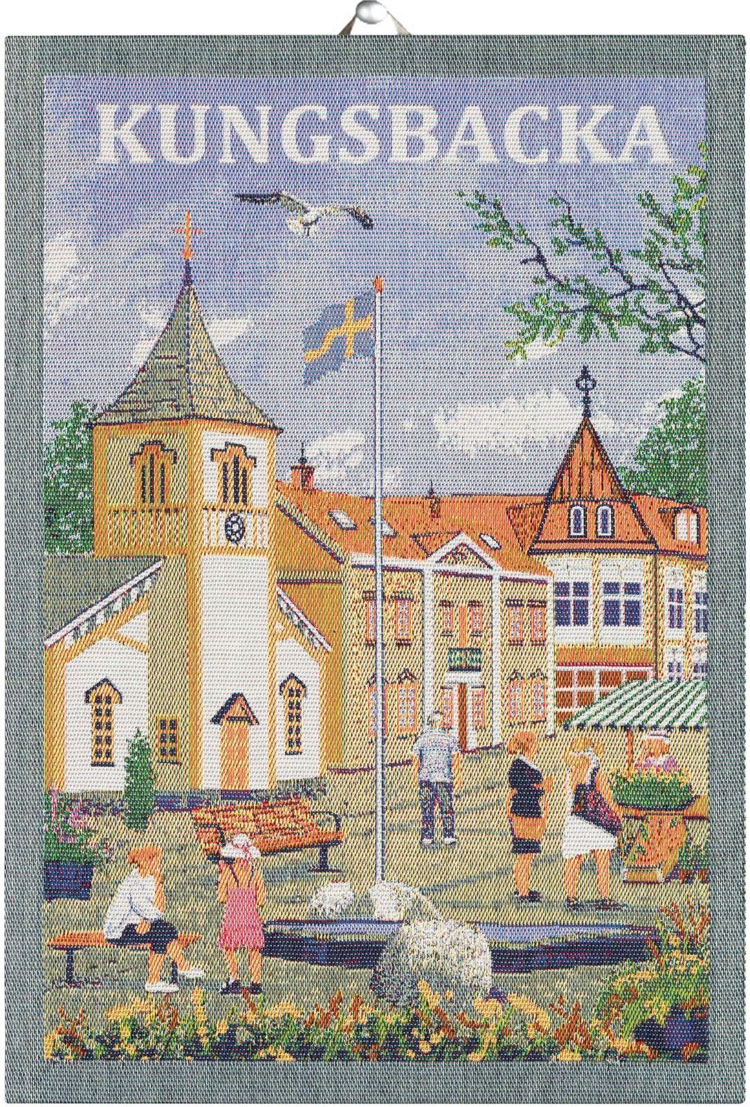 Ekelund Geschirrtuch Küchenhandtuch Kungsbacka 35x50 cm, (1-tlg., 1 x Geschirrtuch), Pixel gewebt (6-farbig)