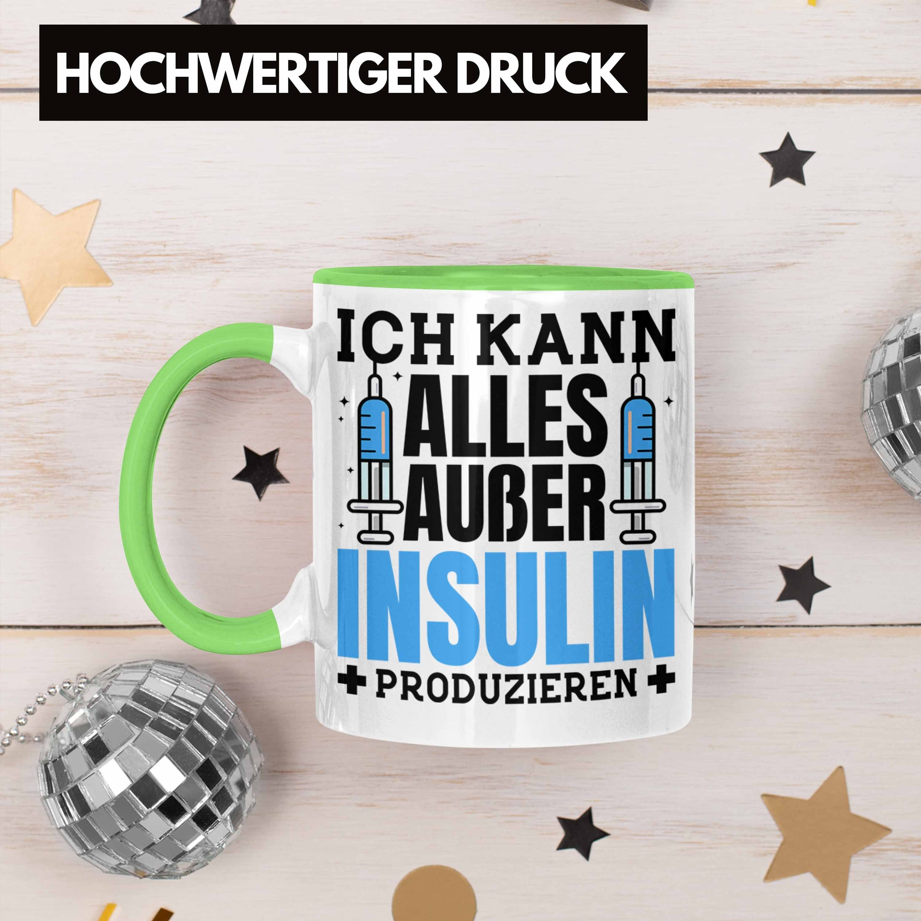 Trendation Trendation Diabetiker Geschenk - Spruch Lustiger Patient Tasse Diabetis Grün Zucker Tasse
