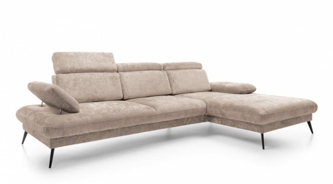 L Eckgarnitur Design Beige Sofa in Made Europe Ecksofa Grau Form Couch Polster, Teile, JVmoebel Ecksofa 2