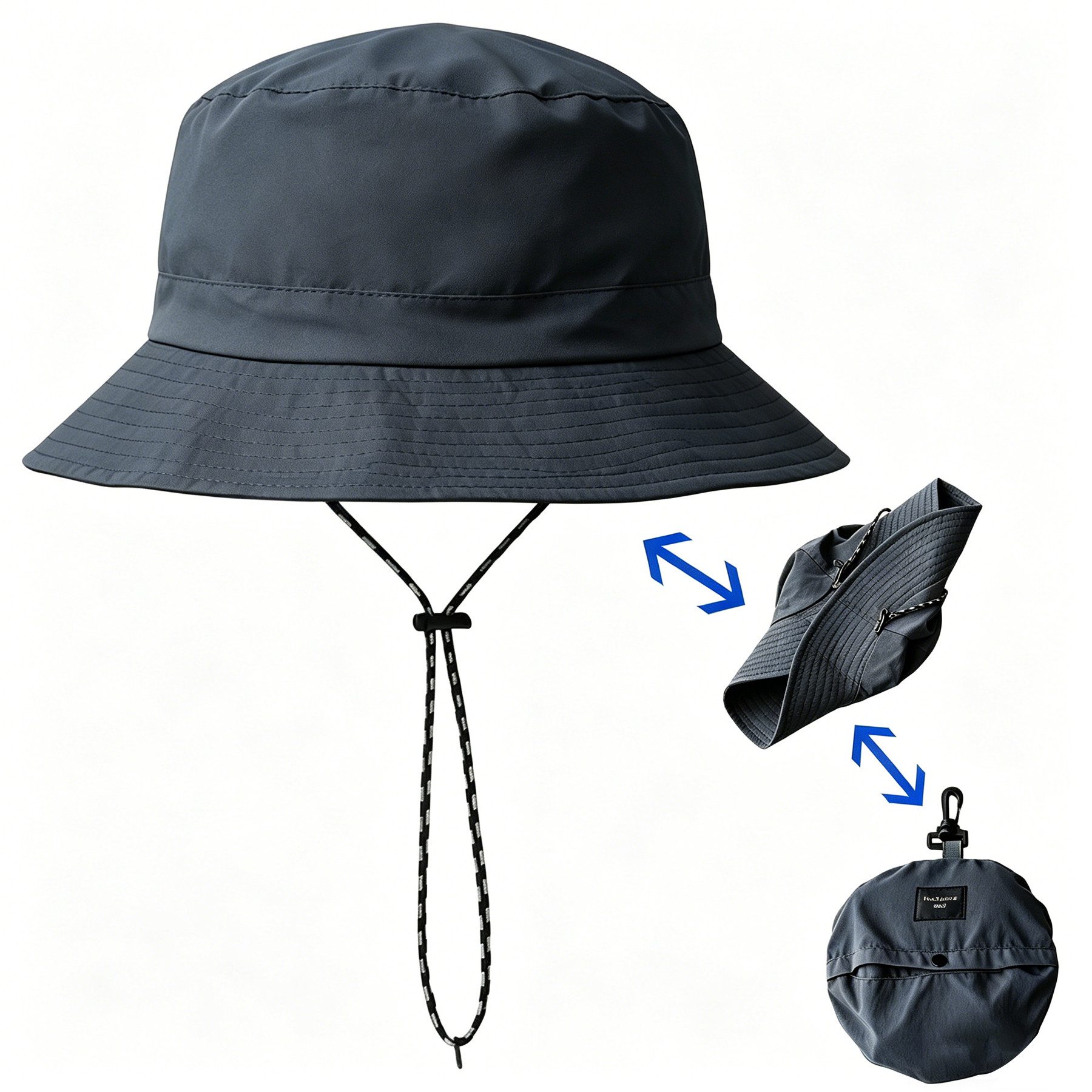 Mutig Fischerhut Sonnenhut Damen Herren, Wasserdichter Fischerhut mit Kinnriemen (UV Schutz Sommer Hut, Faltbar und Schnell trocknend, Leichter Outdoor Regenhut) für Wandern, Strand und Reisen