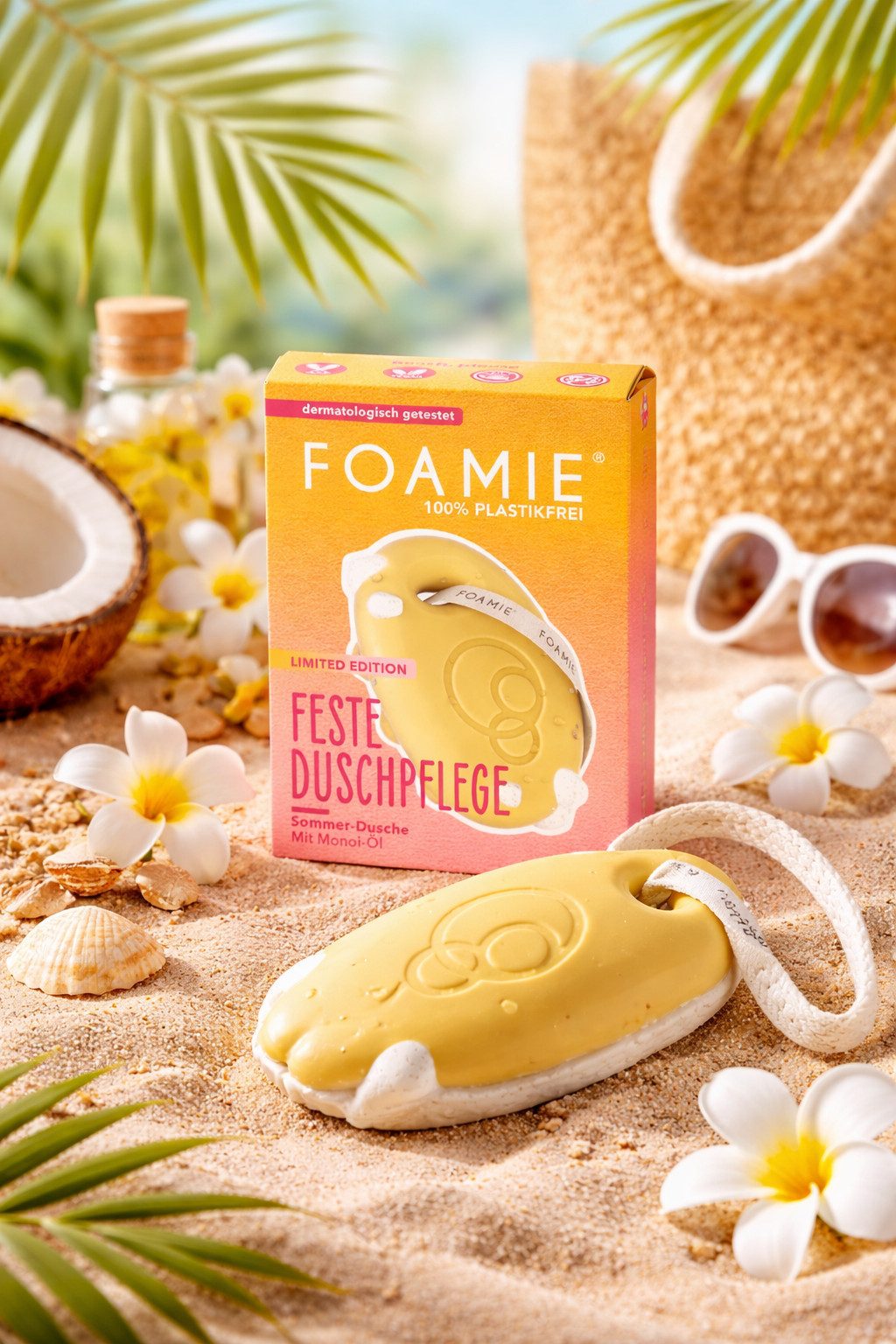 FOAMIE Feste Duschseife Feste Duschpflege Beach Please 80g Limited Edition