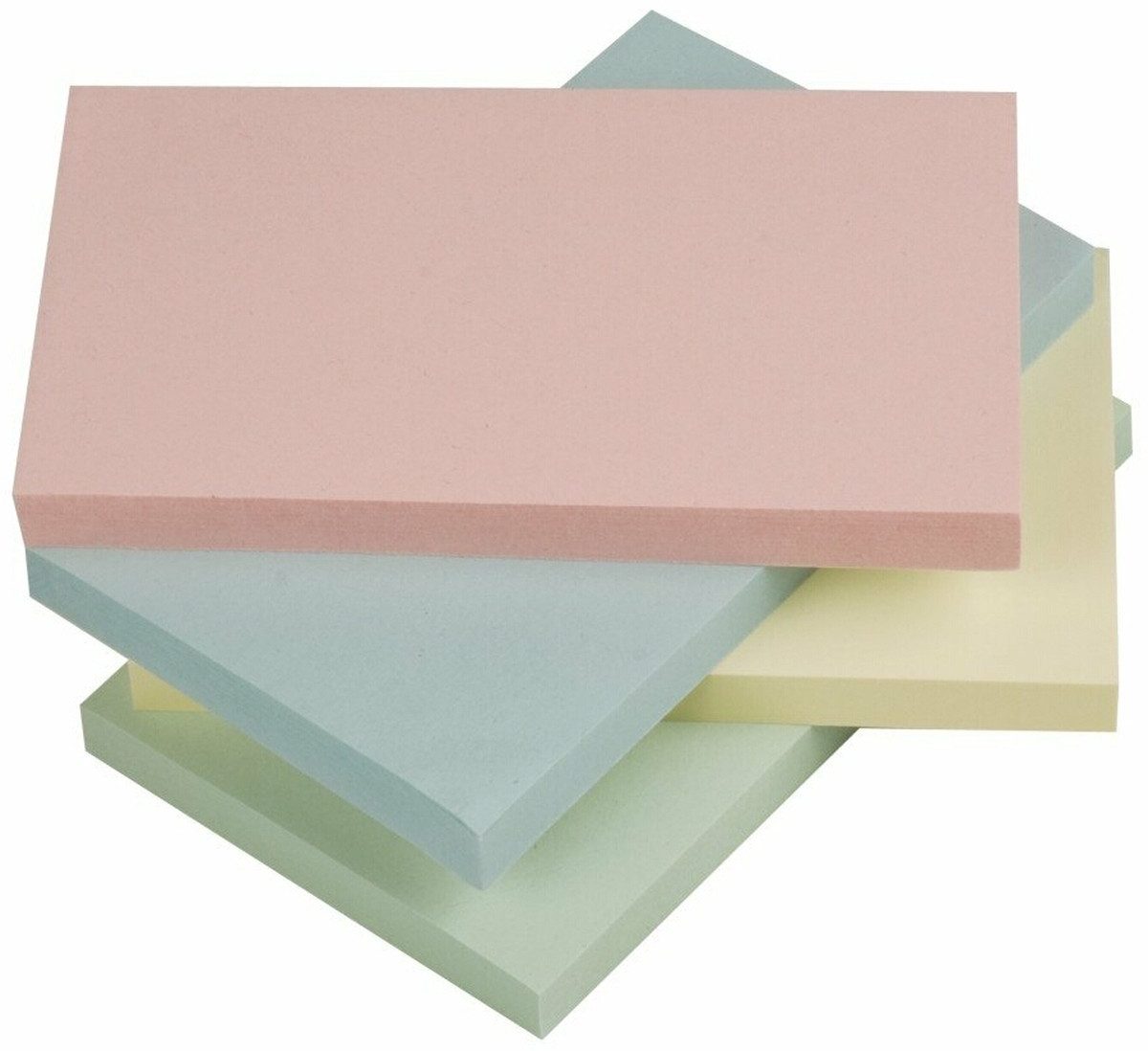Haftnotizblock Haftnotizen 127x76mm Pastellfarben sortiert VE=12x100 Blatt.