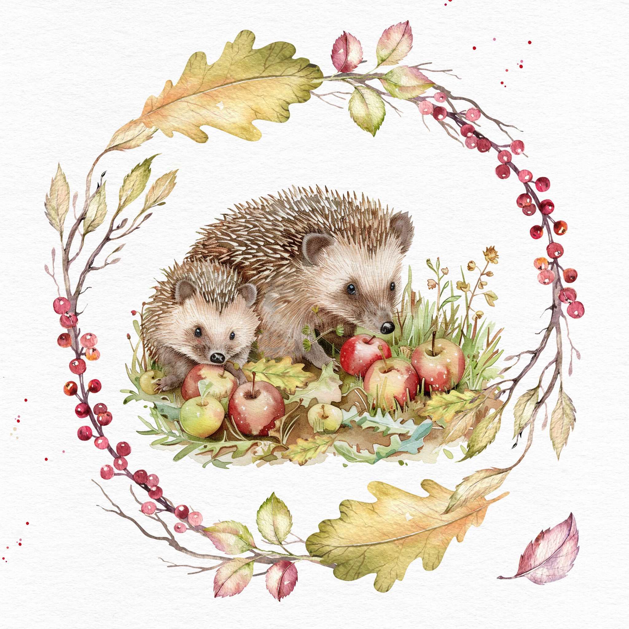 ti-flair Papierserviette, Servietten Papier 33x33cm 3-lag. mit Igel Motiv 20 Stück