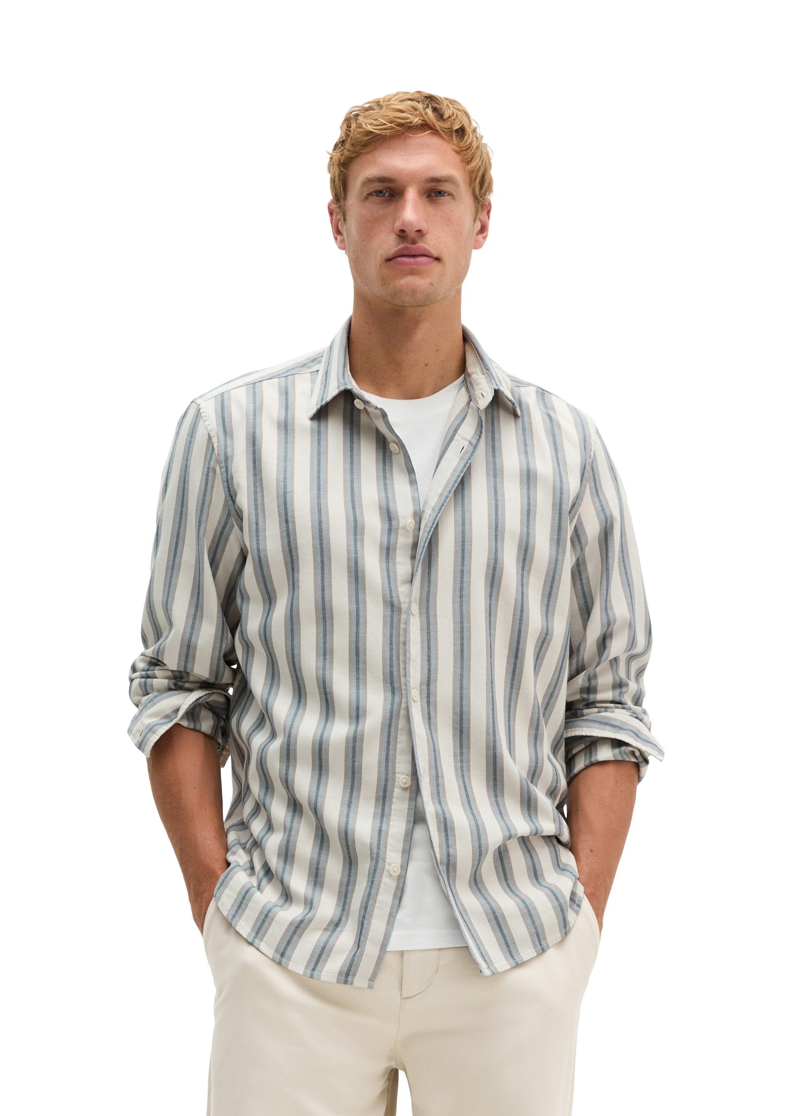 Marc O'Polo Langarmhemd mit Bio-Baumwolle, Regular Fit