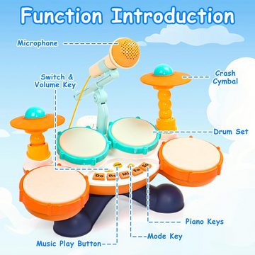 Welikera Spielzeug-Musikinstrument Baby Spielzeug mit Lichtern und Geräuschen, 3 Modi, 10 Lieder