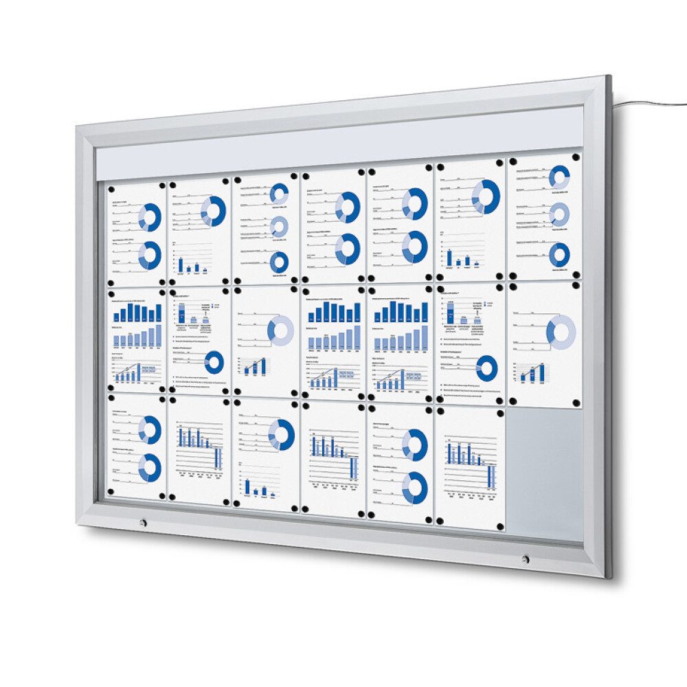 Showdown Displays Hängevitrine Showdown Displays Schaukasten Premium für Außen - 21x DIN A4 - LED (1-St)