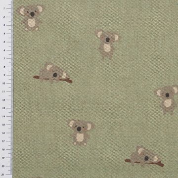 Vorhang Vorhang Koalabären mint grau creme 245cm oder WL von SCHÖNER LEBEN., SCHÖNER LEBEN., Smokband (1 St), blickdicht, Baumwolle, handmade, made in Germany, vorgewaschen