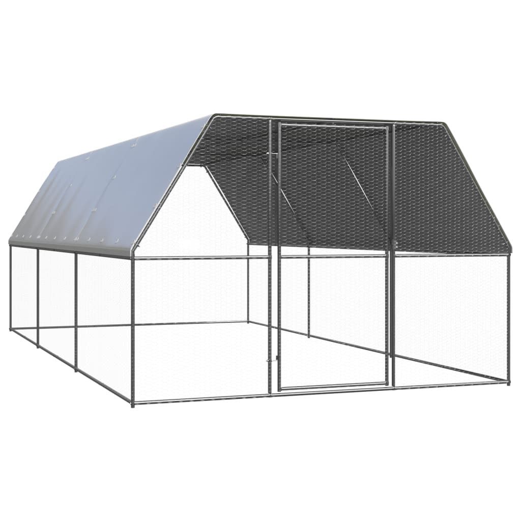 Thumbnail - vidaXL Hühnerstall, Outdoor-Hühnerkäfig 3x6x2 m Verzinkter Stahl