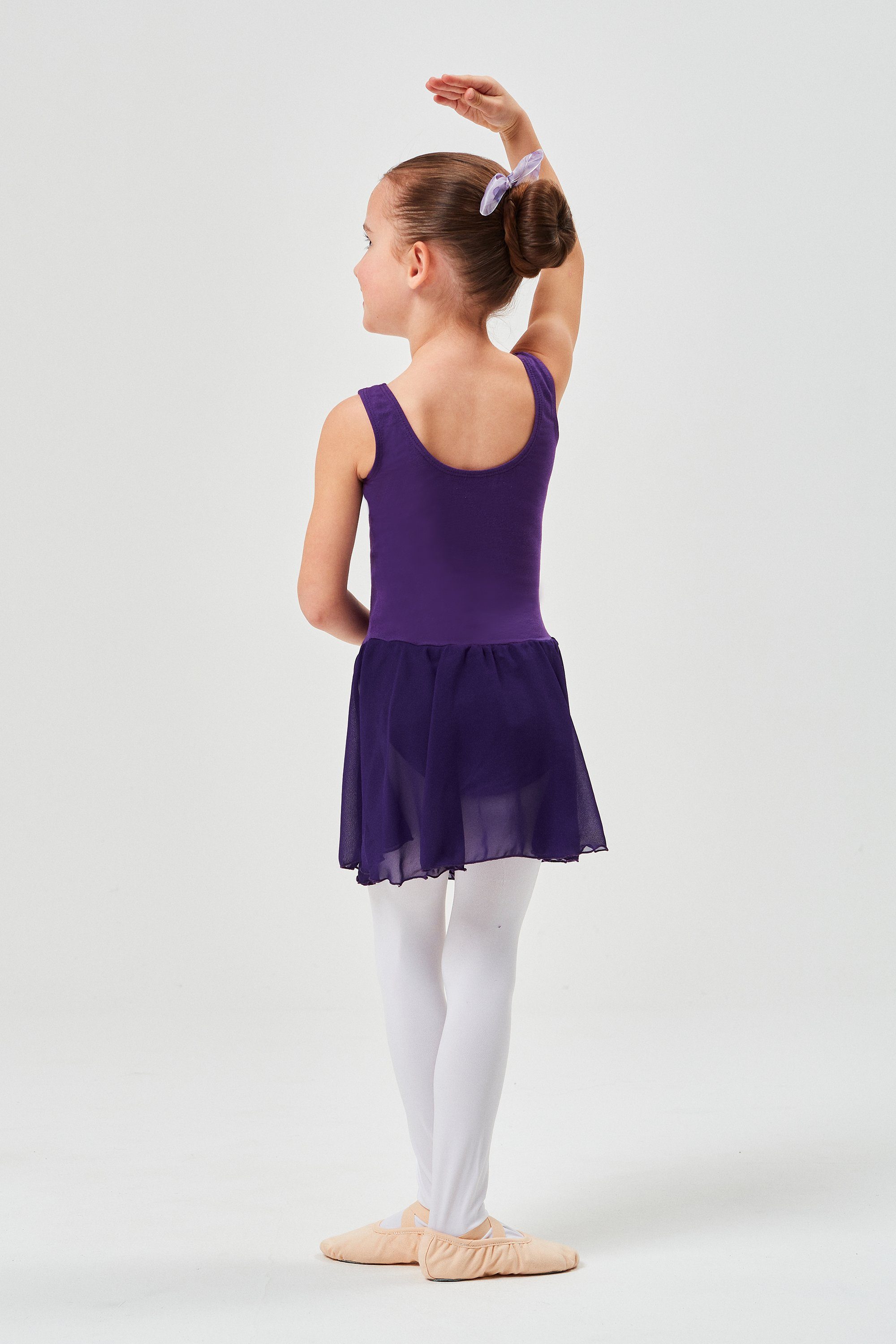 Minnie Baumwollmaterial mit Ballett tanzmuster weichem Mädchen Ballettkleid wunderbar für lila Trikot Chiffon Chiffonkleid aus Röckchen