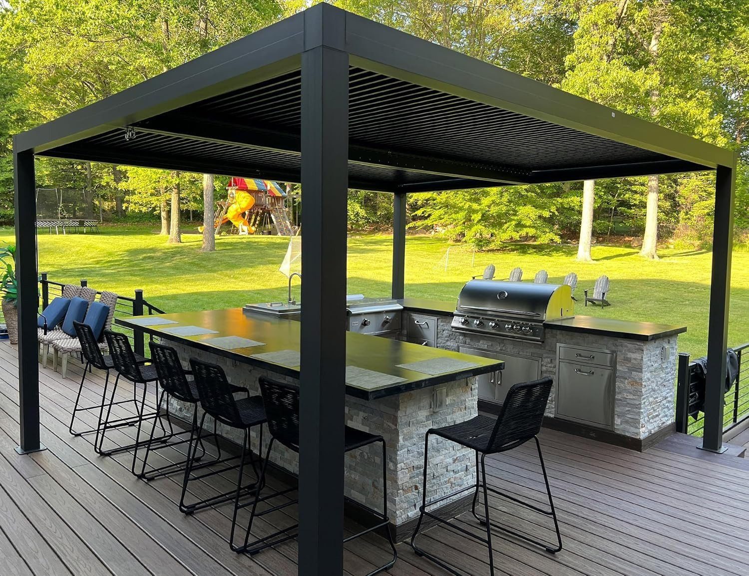 PURPLE LEAF Pergola Pavillon mit Lamellendach günstig online kaufen