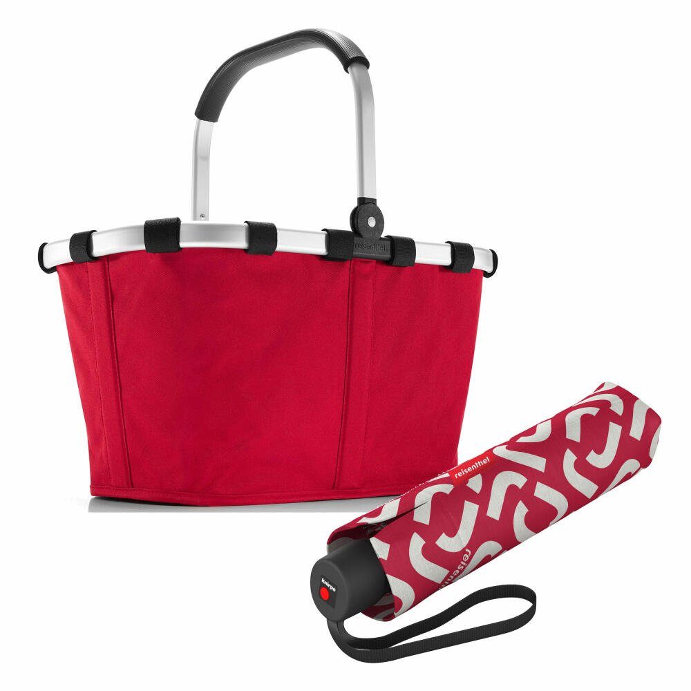 REISENTHEL® Einkaufskorb carrybag Set Red, mit umbrella pocket classic