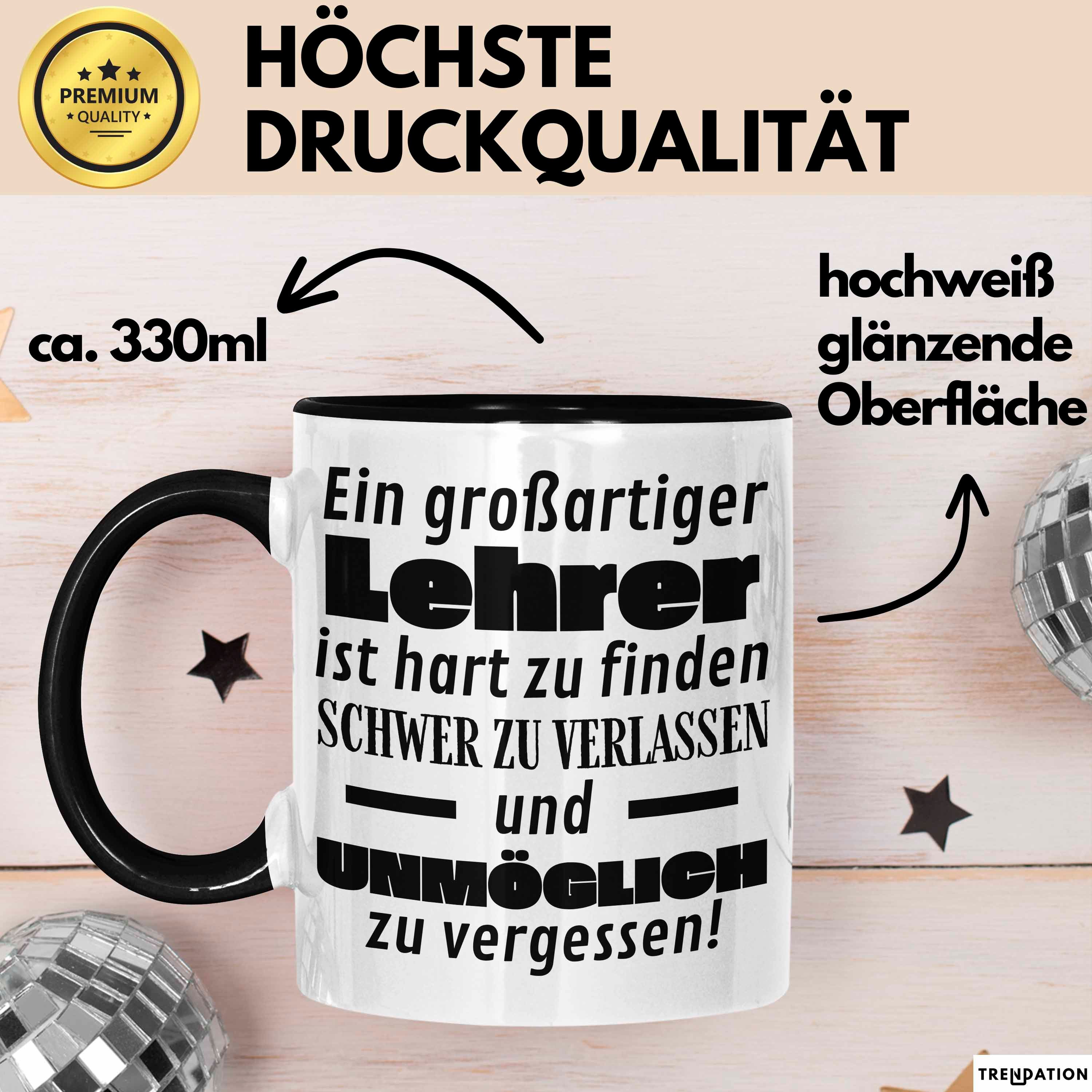 Trendation Tasse Lehrer Abschied Geschenk Tasse Abschiedsgeschenk für Lehrer Hart Zu Fi