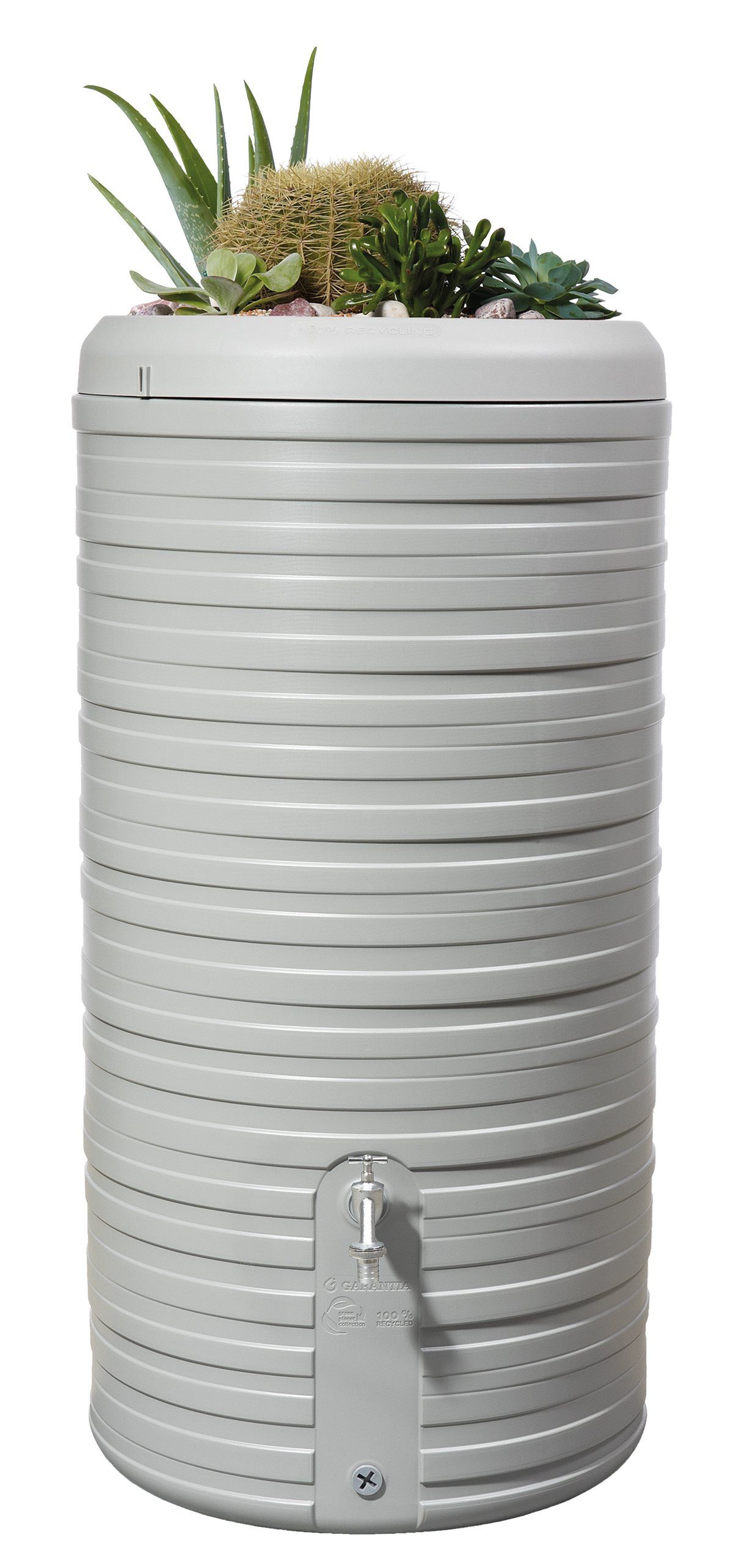 Regentonne NORDIC 2in1 Regenspeicher 300 L, steingrau