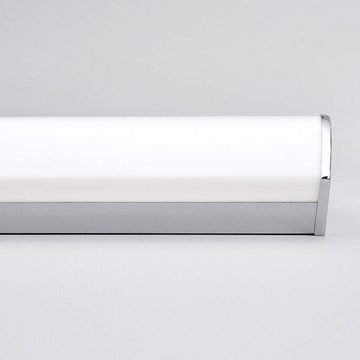 Lindby LED Wandleuchte Elanur, LED-Leuchtmittel fest verbaut, warmweiß, Modern, Acryl, Metall, weiß satiniert, chrom, 1 flammig, inkl.