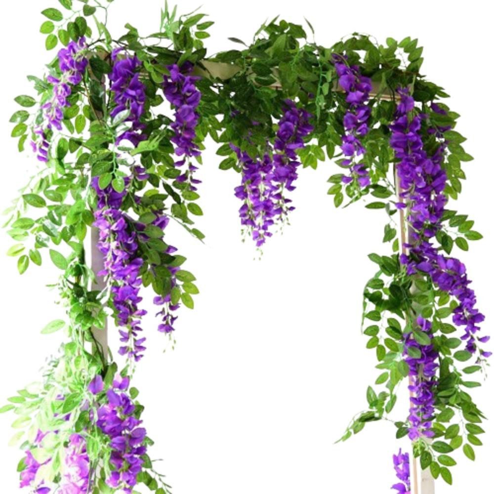 Kunstgirlande Künstliche Glyzinienrebe, Gefälschte Seide Blumen günstig online kaufen