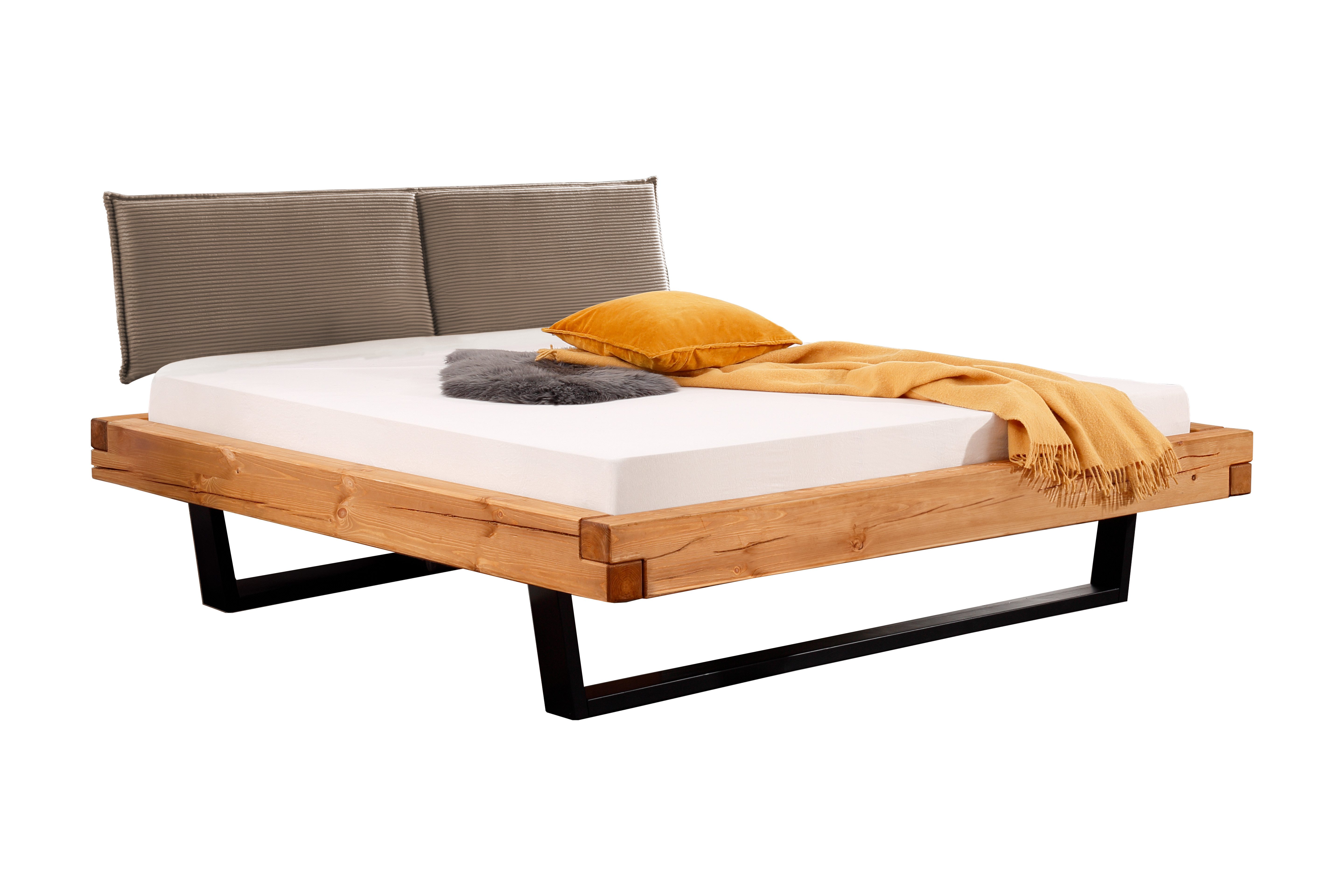 Woodroom Massivholzbett Ypern (Liegefläche: 140 × 200, 160 × 200, 180 × 200 oder 200 × 200 cm), massive Kiefer eichefarbig geölt