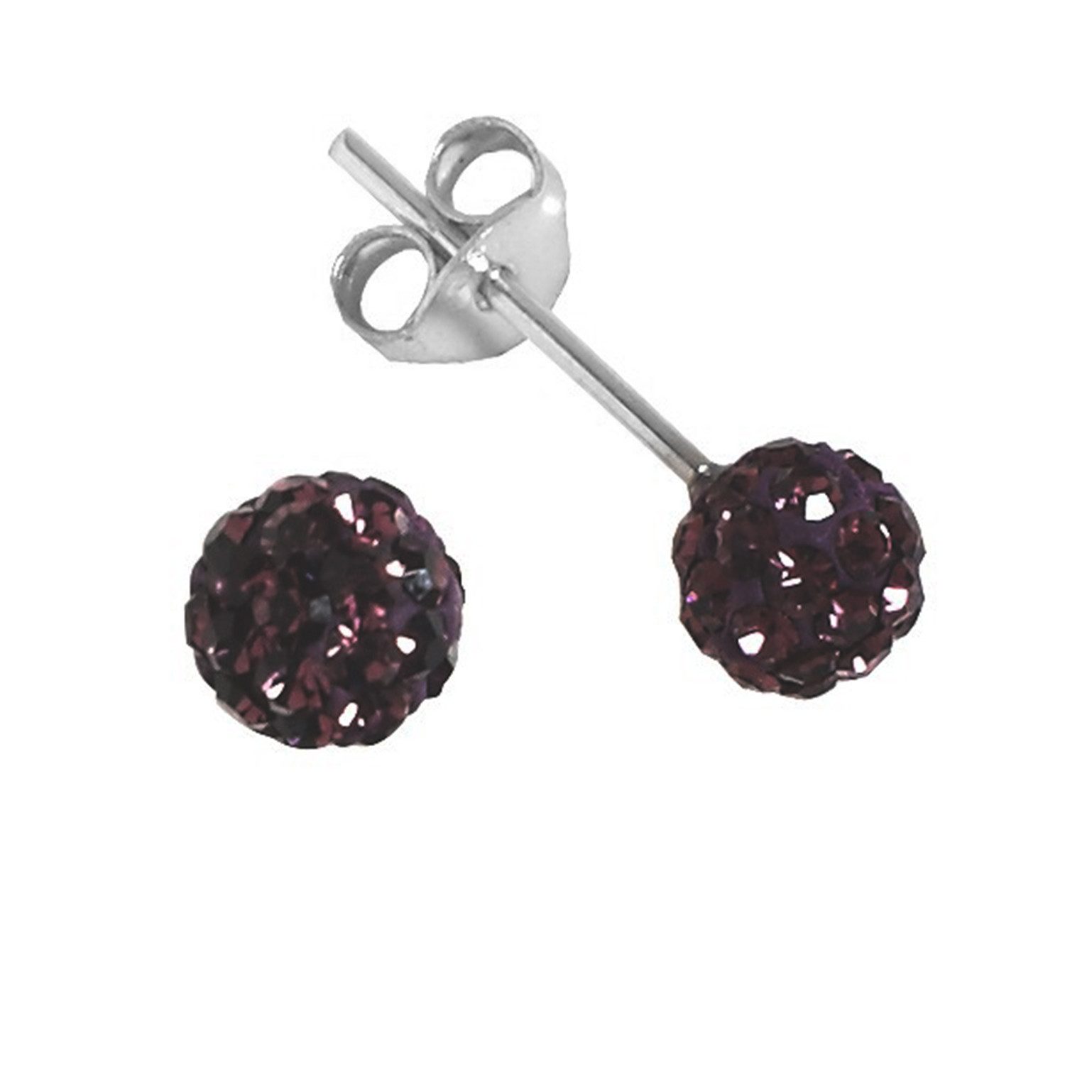 Impala Paar Ohrstecker Bonnie 5 mm mit Kristallsteinen von Preciosa, Silberschmuck für Damen mit Kristallsteinen