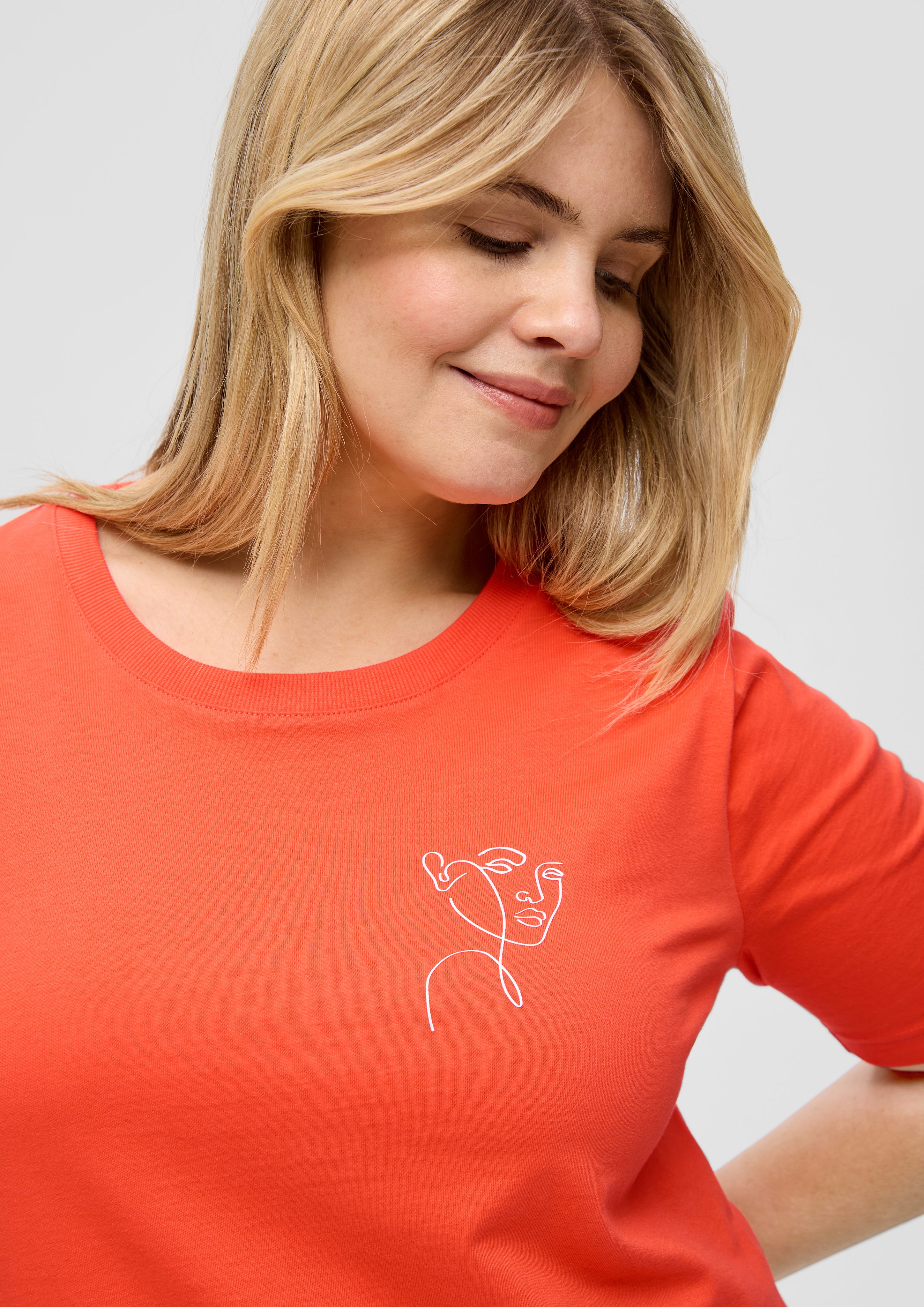 s.Oliver Kurzarmshirt T-Shirt mit Print-Detail günstig online kaufen