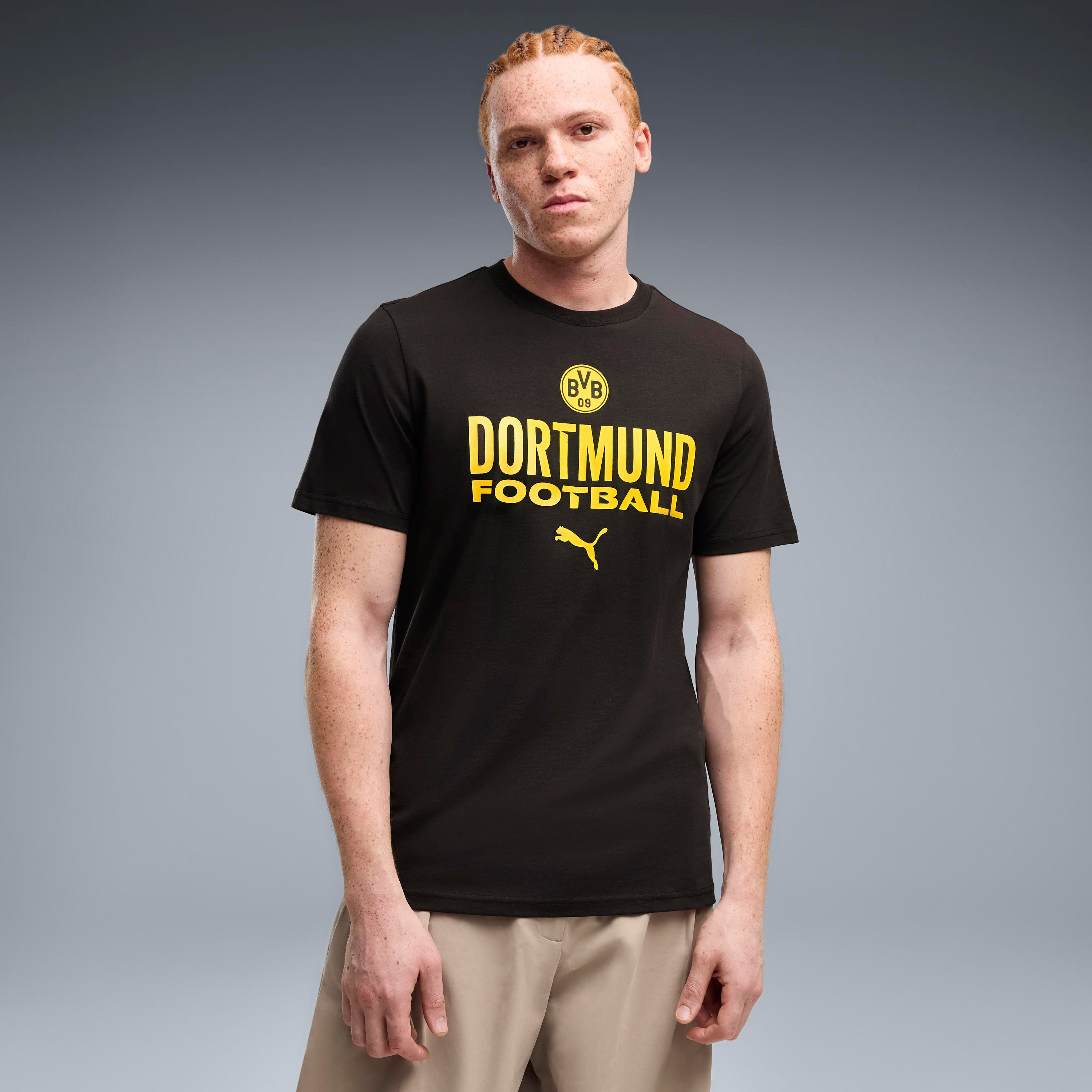 PUMA Trainingsshirt BVB FTBLCULTURE TEE Regular Fit, Kurzarm-Design, Rundhalsausschnitt, Logodruck
