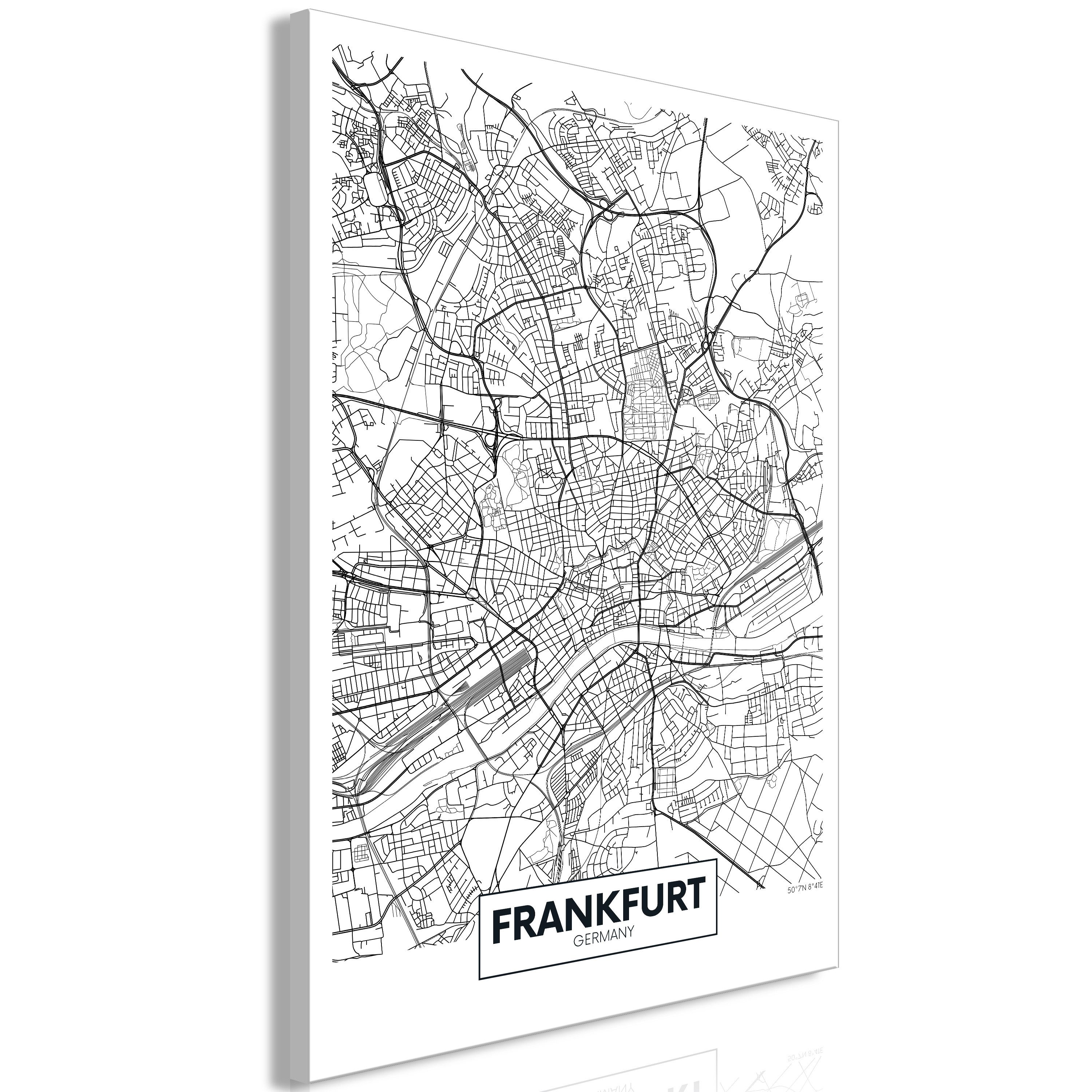 Artgeist Wandbild Map of Frankfurt (1 Part) Vertical