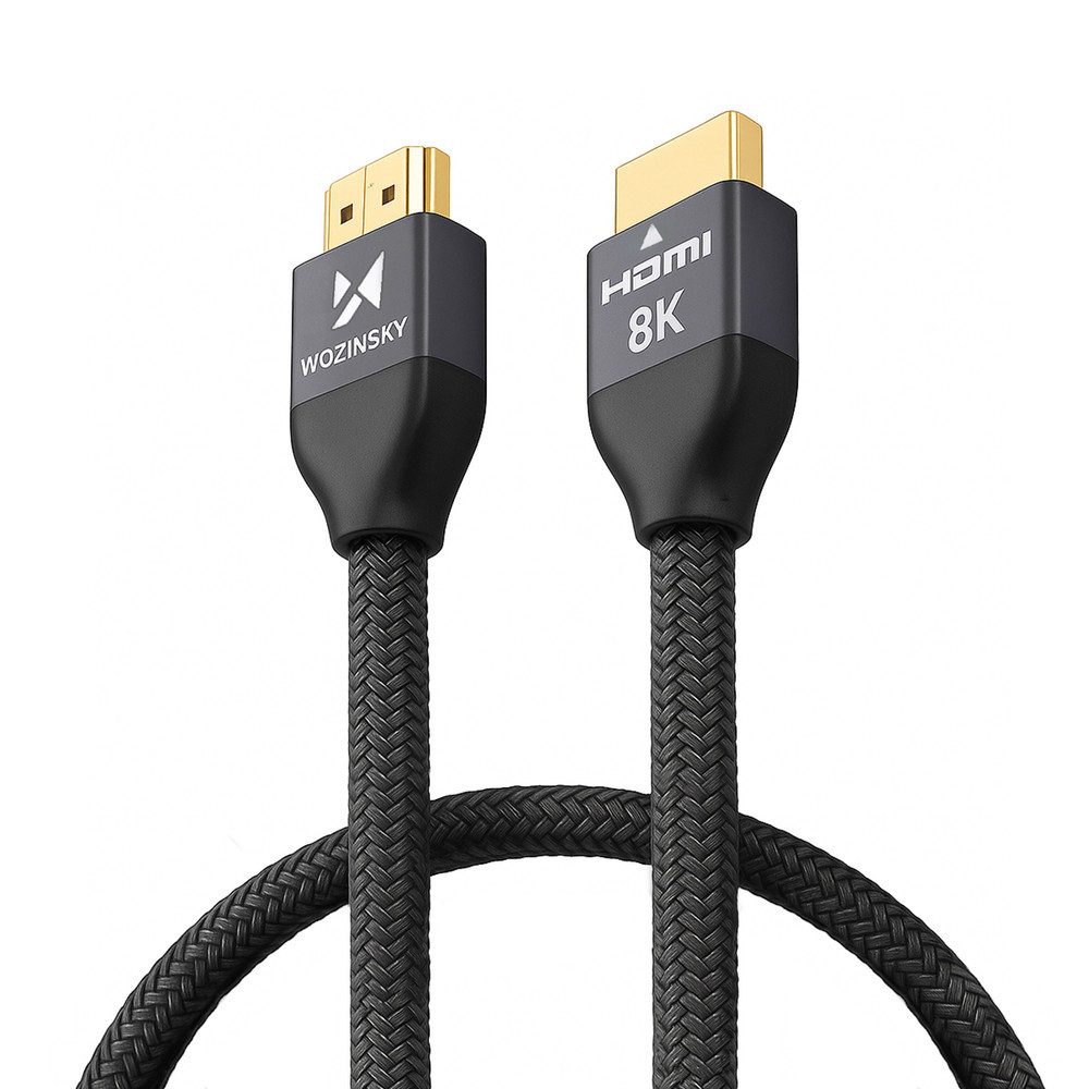 Wozinsky Heimkinokabel Monitorkabel Anschlusskabel HDMI-Kabel, HDMI-Stecker, HDMI-Stecker (100.0 cm), 8K 60 Hz, 48 Gbit/s, Nylongeflecht, vergoldet