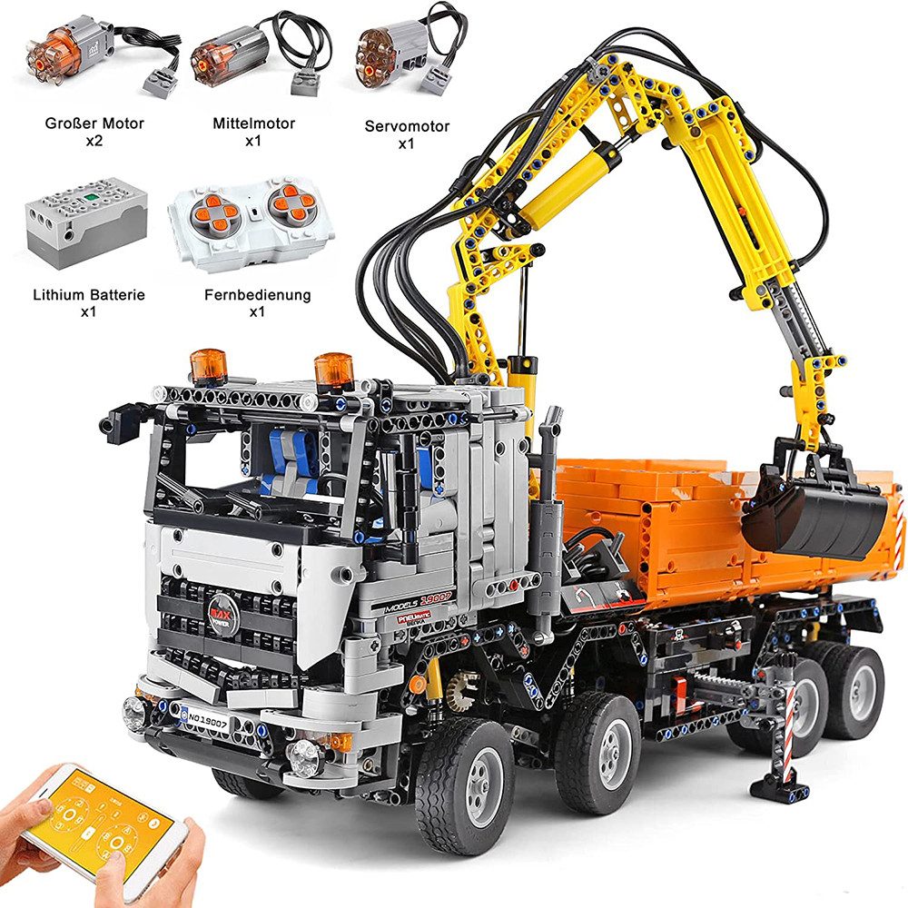 Mould King 19007 Ferngesteuerter Pneumatischer LKW MOC Klemmbausteine 2819 günstig online kaufen