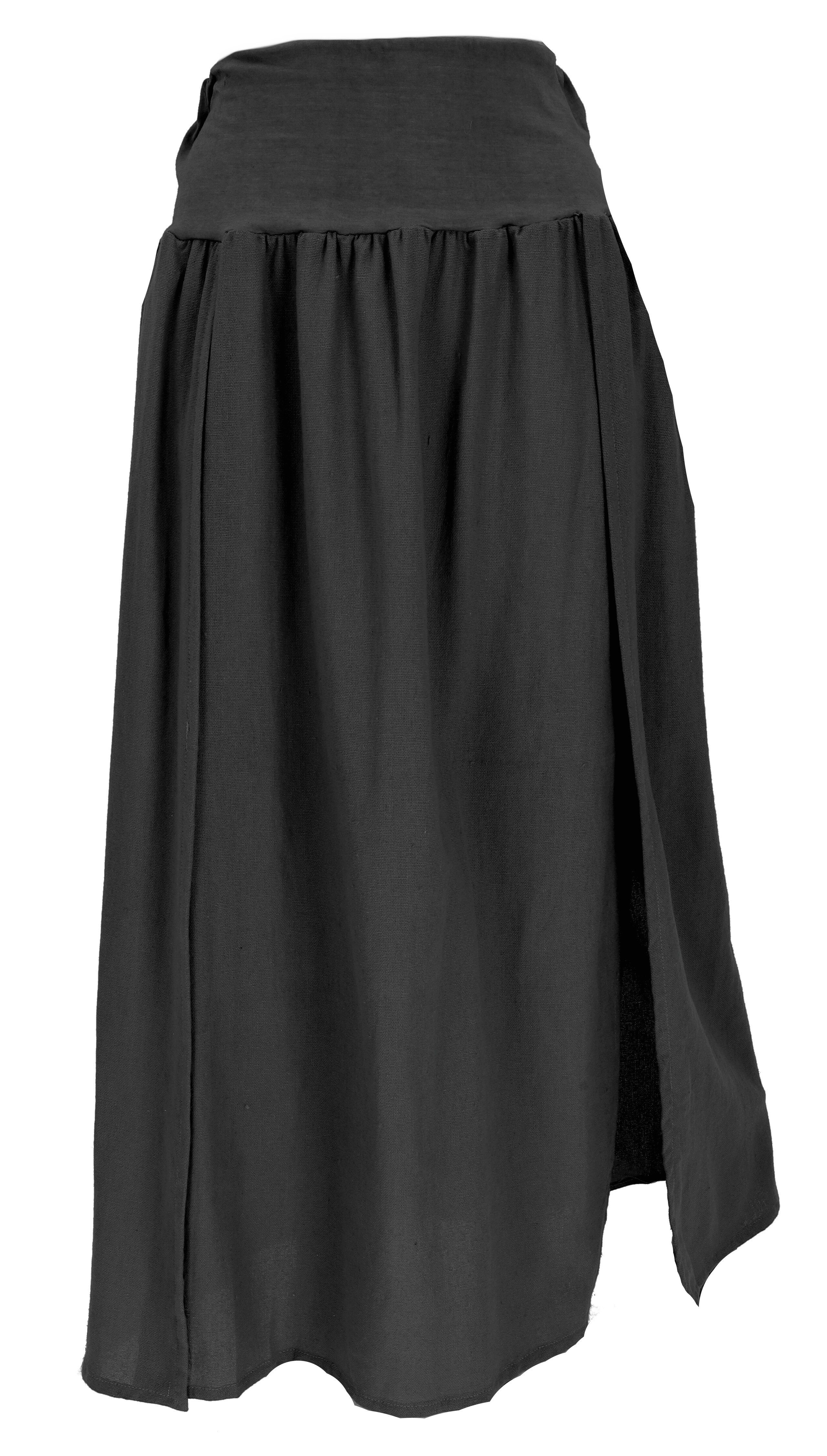 Guru-Shop Minirock Langer Boho Sommerrock, natürlicher Maxirock,.. alternative Bekleidung