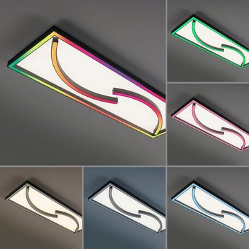 Paul Neuhaus Deckenleuchte SERPENT, LED fest integriert, warmweiß - kaltweiß, LED, CCT - über Fernbedienung, RGB-Rainbow, dimmbar, Funk inkl.