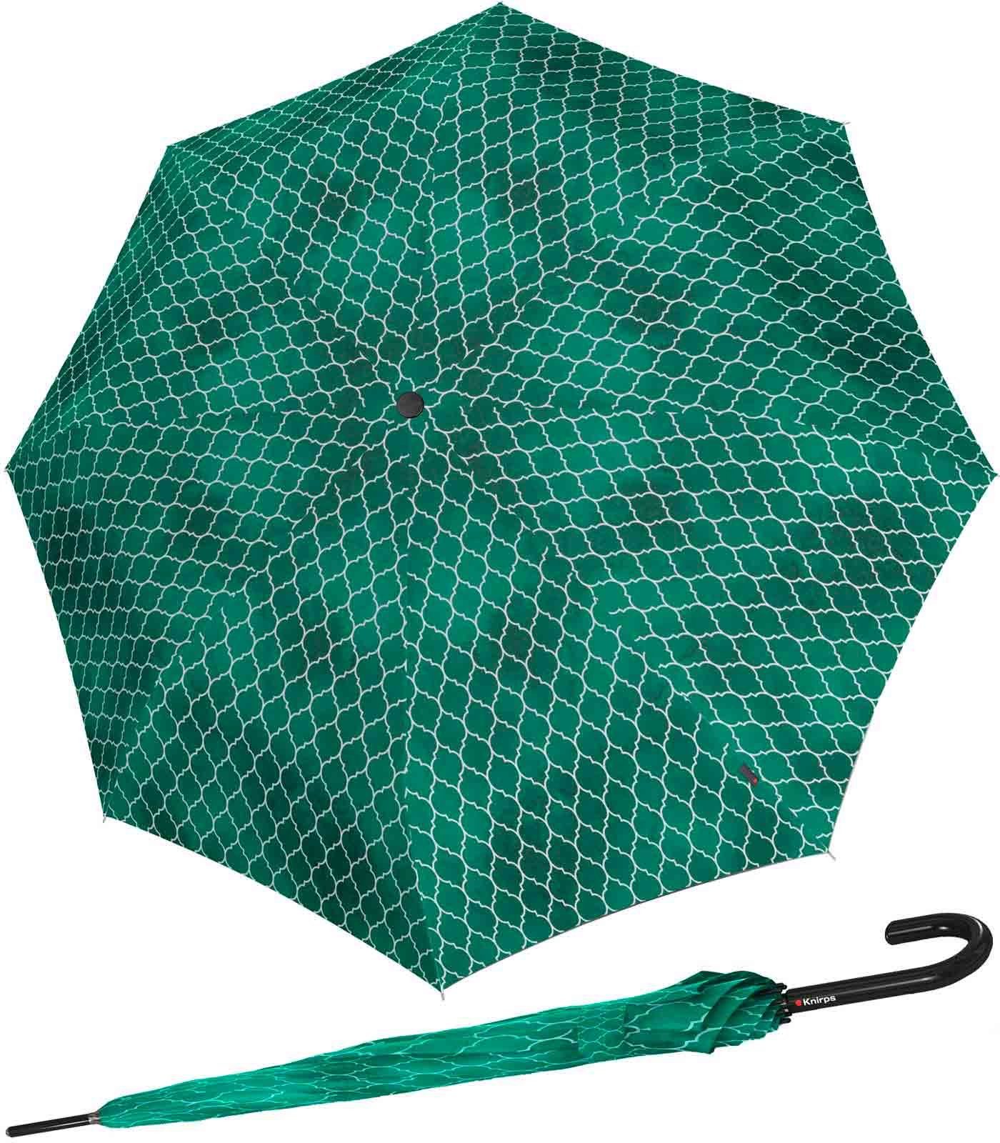 Knirps® Langregenschirm Damen T.760 - groß grün stabil und UV-Schutz Regenerate, Auf-Automatik
