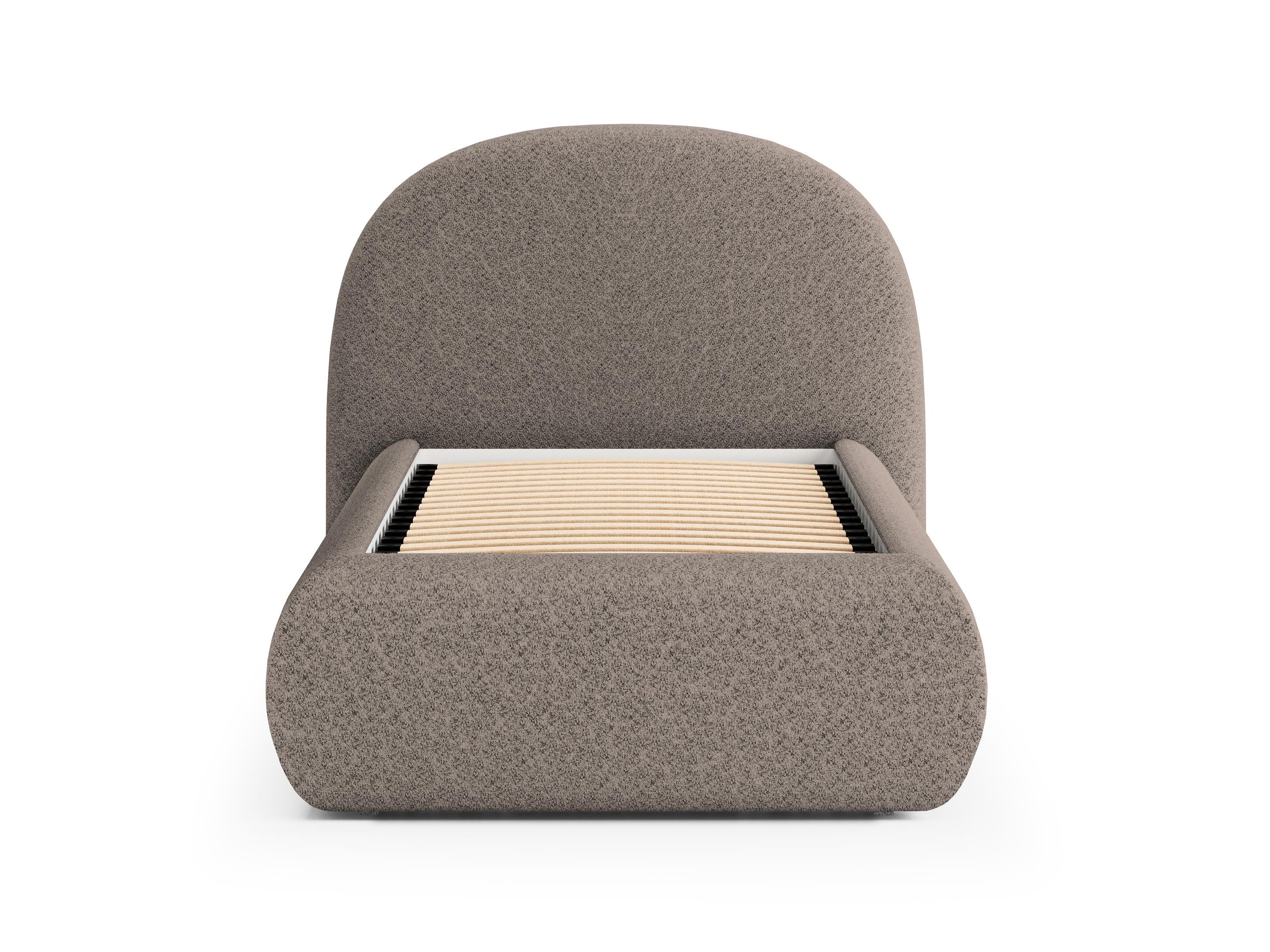 Beautysofa Polsterbett MOTTI 90x200 mit Bettkasten und gepolstertem Kopfteil (mehrere Farben, Bouclé-Stoff), wahlweise ohne Matratze oder mit Matratze – Bild 3 von 5