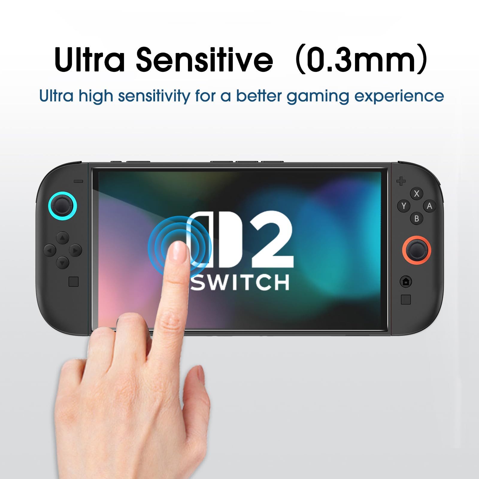 Forrlite Panzerglas für Nintendo Switch 2 Modell 2025 [2 Stück] Schutzfolie Zubehör Nintendo (9H Härte 2.5D[Hohe Auflösung][Anti-Bläschen][Anti-Kratzen], Displa – Bild 5 von 5