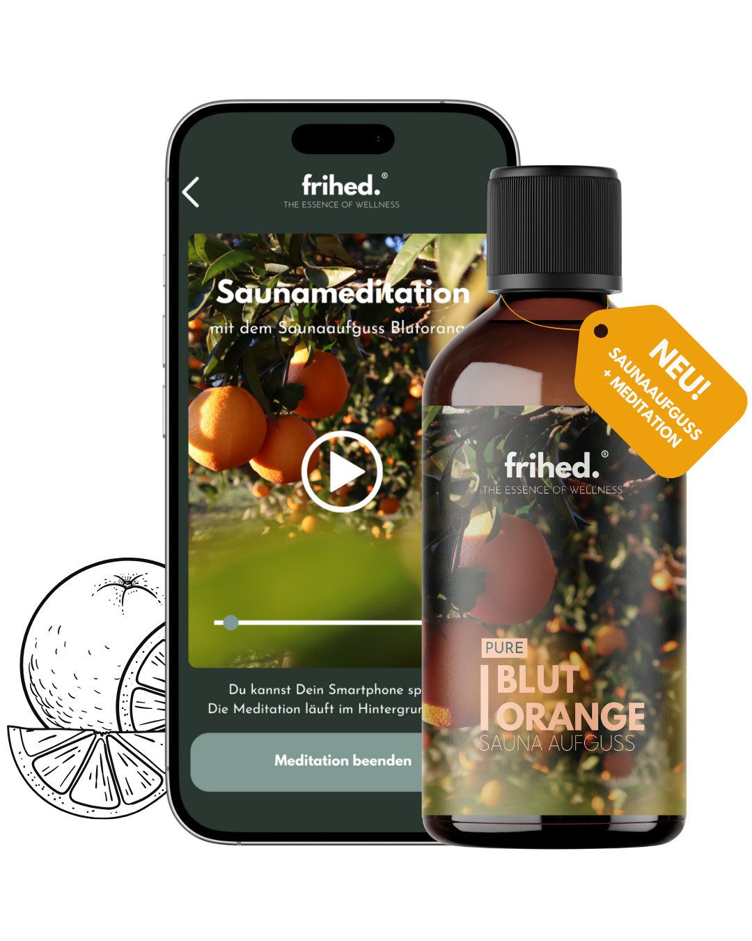 frihed. Nordic Wear Aufgusskonzentrat Saunaaufguss mit App Meditation - langanhaltender Duft, 100 ml