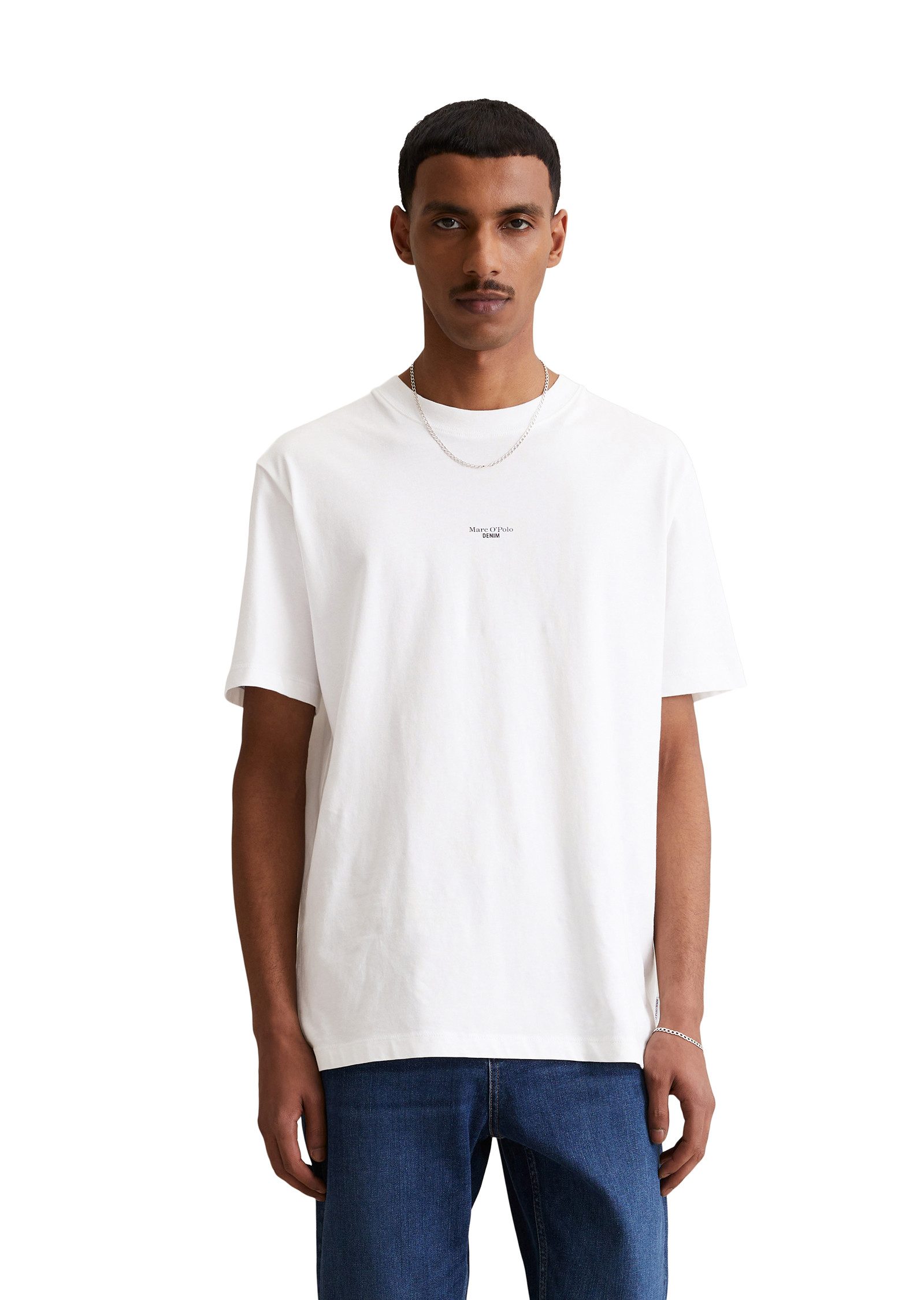 Marc O'Polo DENIM T-Shirt mit Labeling vorne mittig