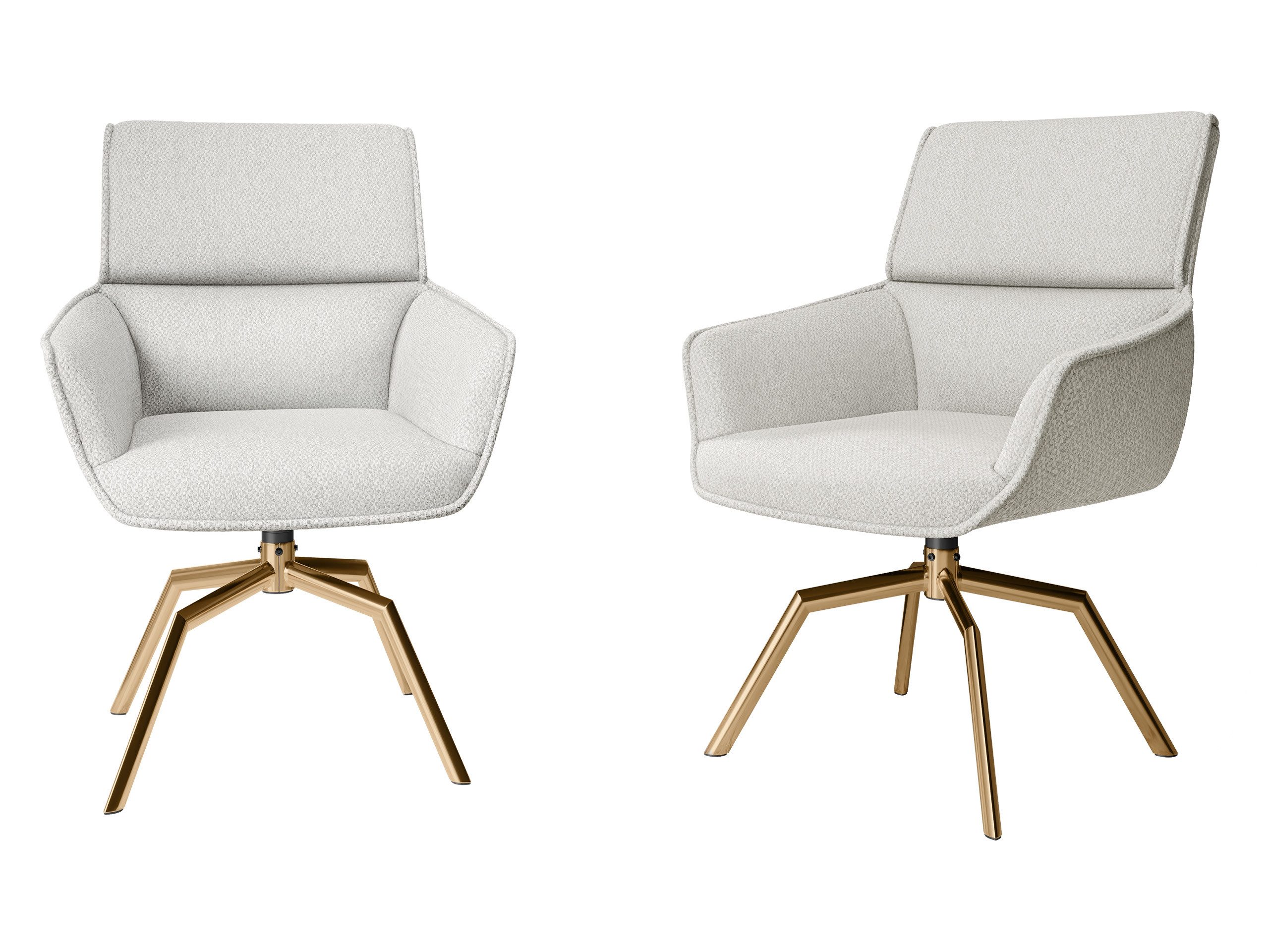 MIRJAN24 Sessel Bueron 3648/GL (2er-Set), 360° drehen, Goldfarben Metall 4- günstig online kaufen