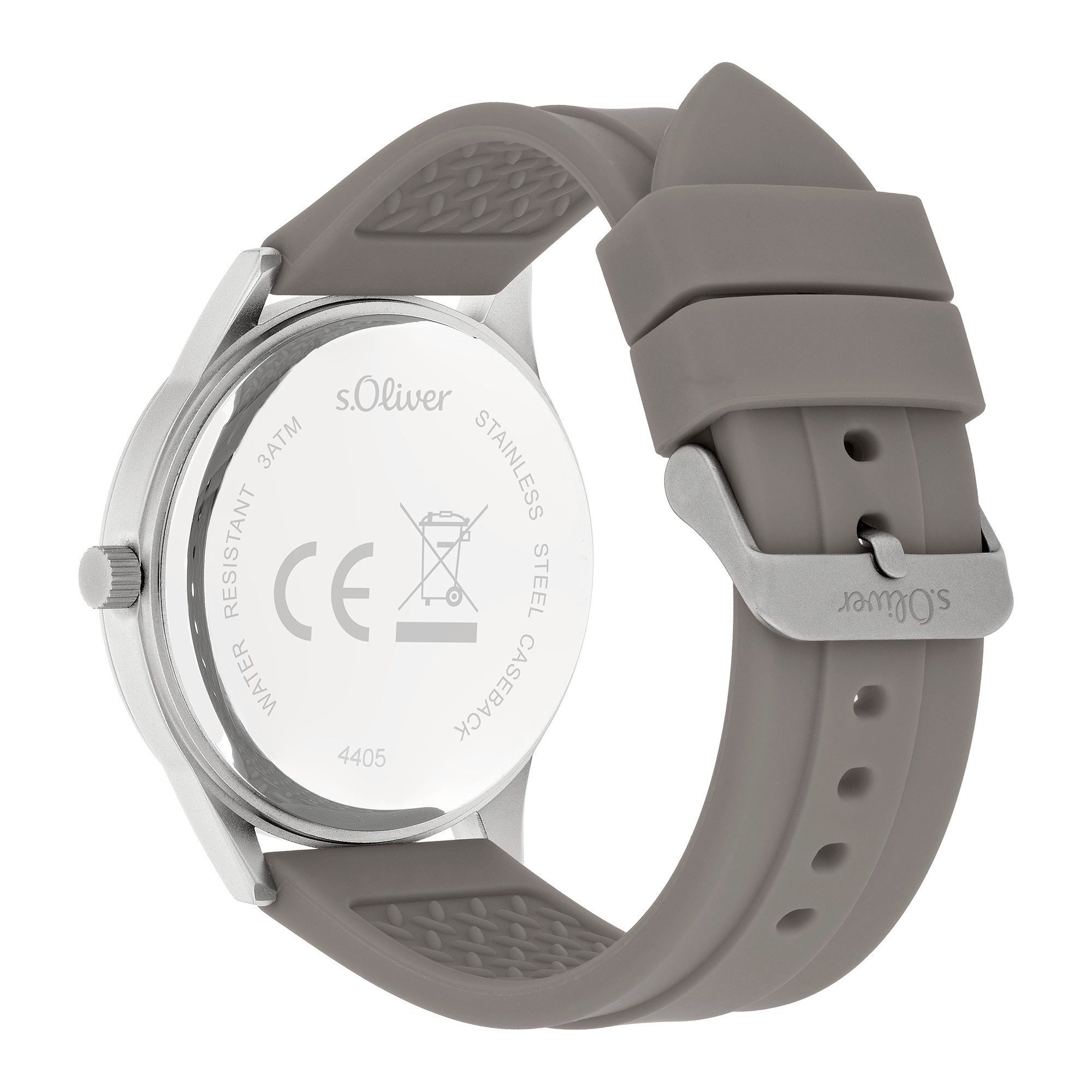 s.Oliver Quarzuhr Sport Silicone SO-4405-PQ, Armbanduhr, Herrenuhr, Silikonarmband, analog