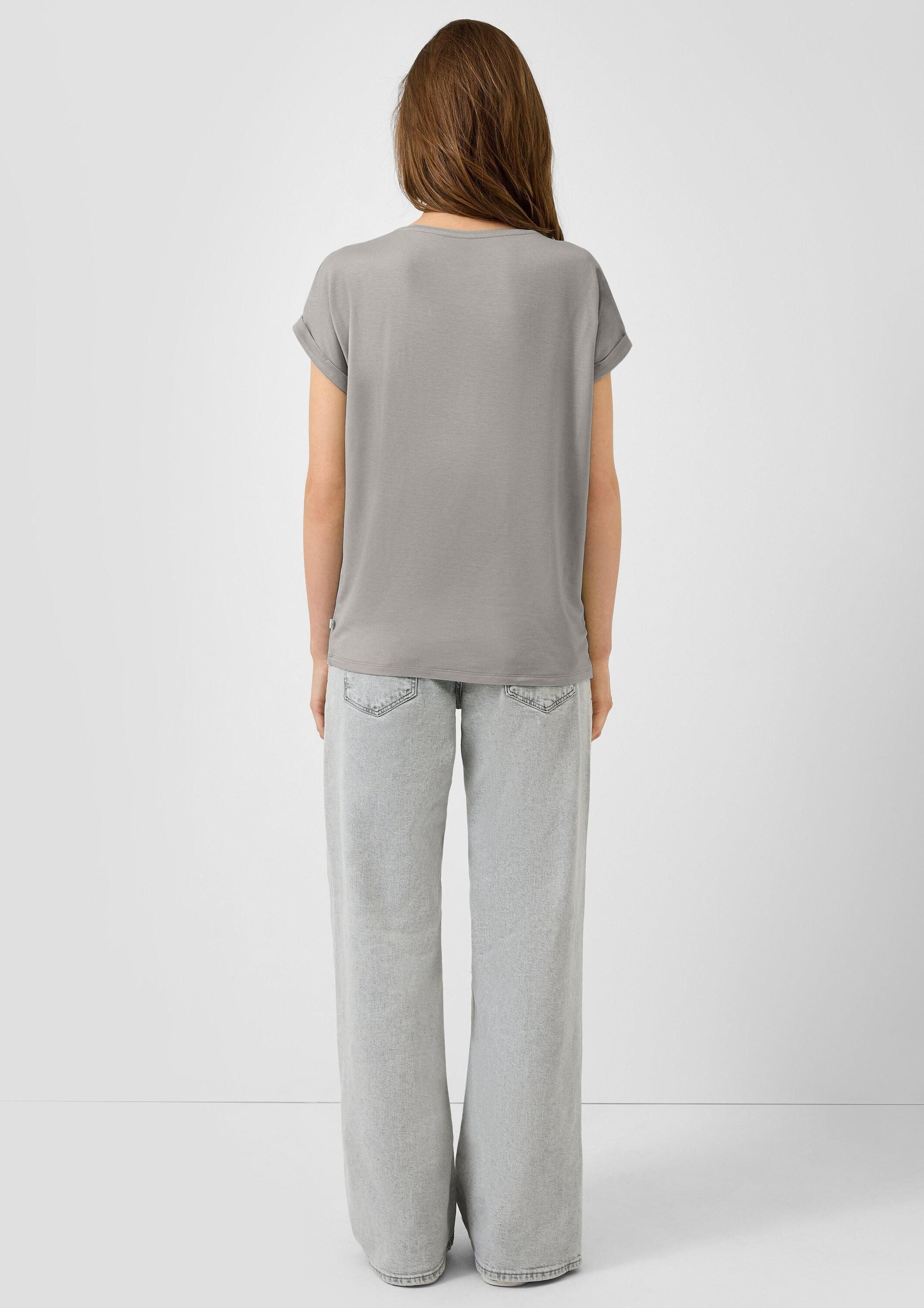 QS Kurzarmshirt T-Shirt T-Shirt aus Lyocellmix