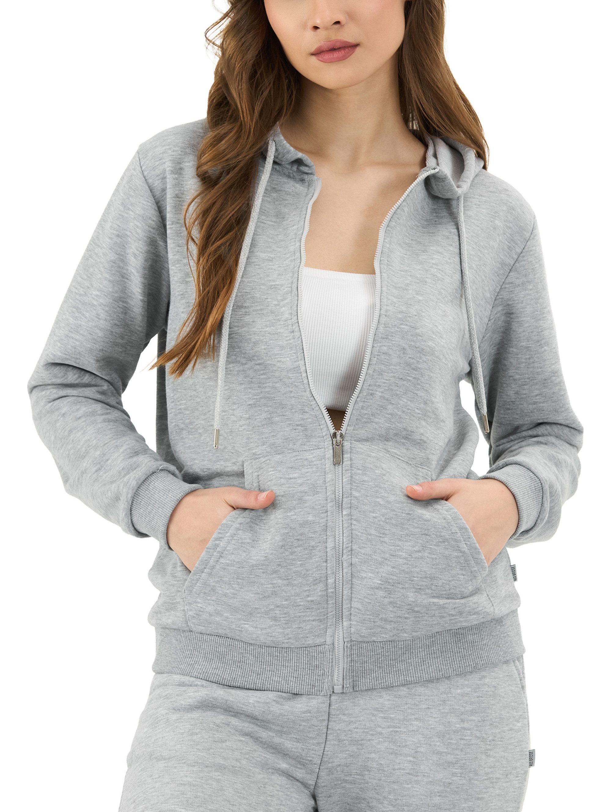 RedBridge Kapuzensweatjacke Basic mit Zipper und Kordelzug