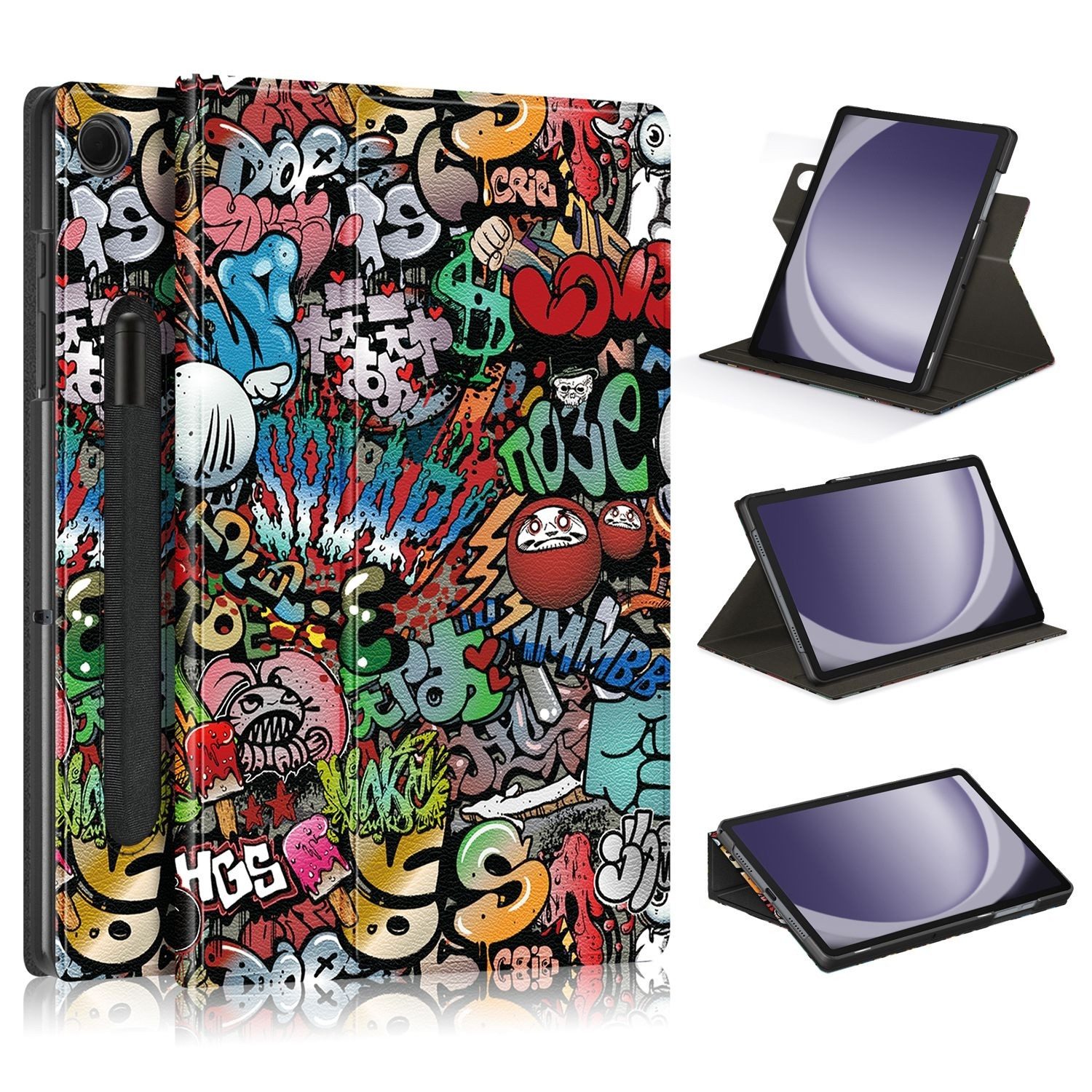 Wigento Tablet-Hülle Für Samsung Galaxy Tab A9 Plus Design 360 Grad Rotation Smart Tasche